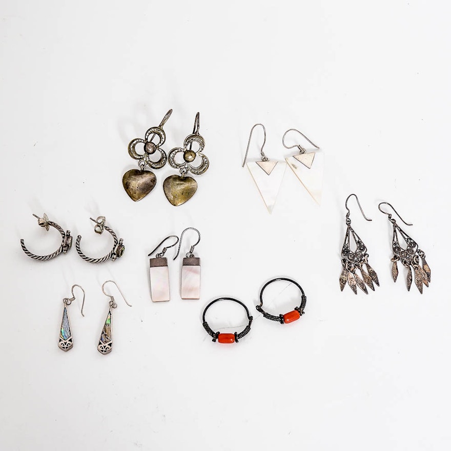 Assortment of Vintage Sterling Silver Earrings