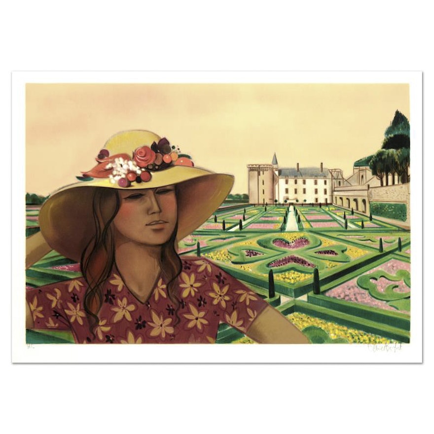 Robert Vernet Bonfort Limited Edition Lithograph "Chateau and Gardens"