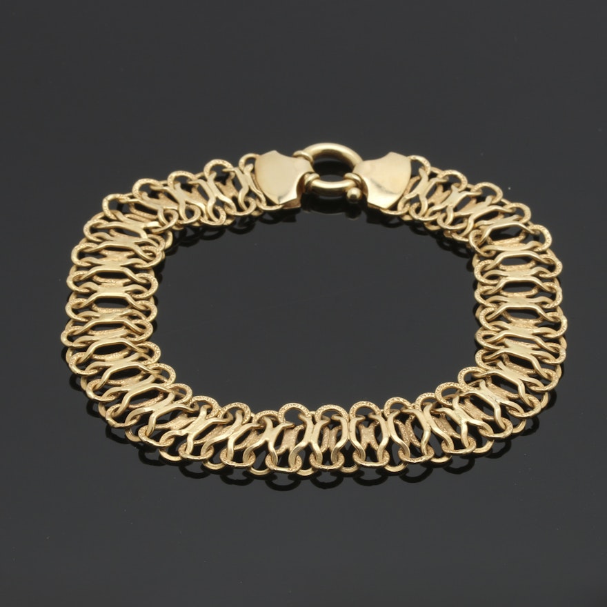 14K Yellow Gold Fancy Link Bracelet