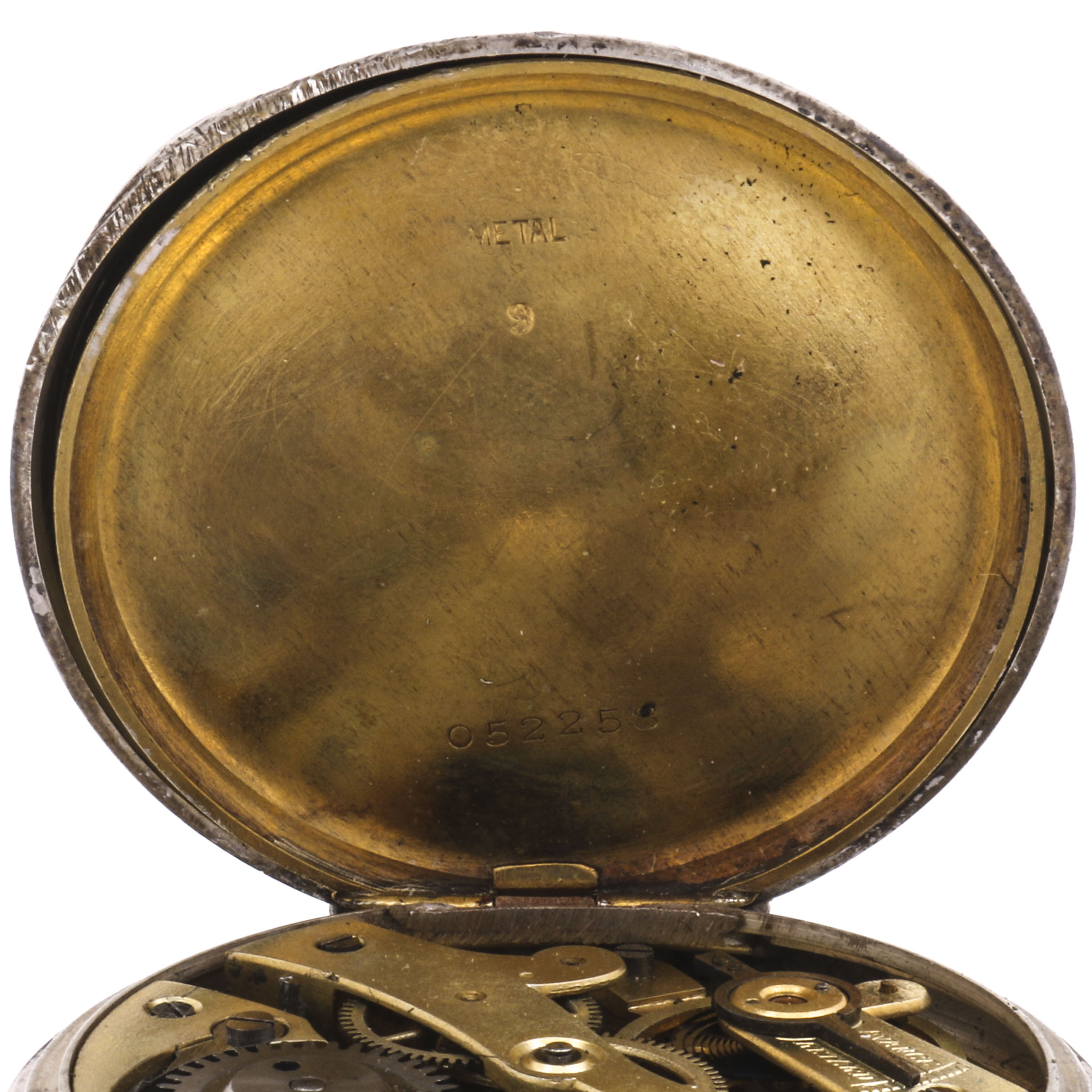 Circa Early 20th Century 800 Silver Open Dial Pin Set Pocket Watch