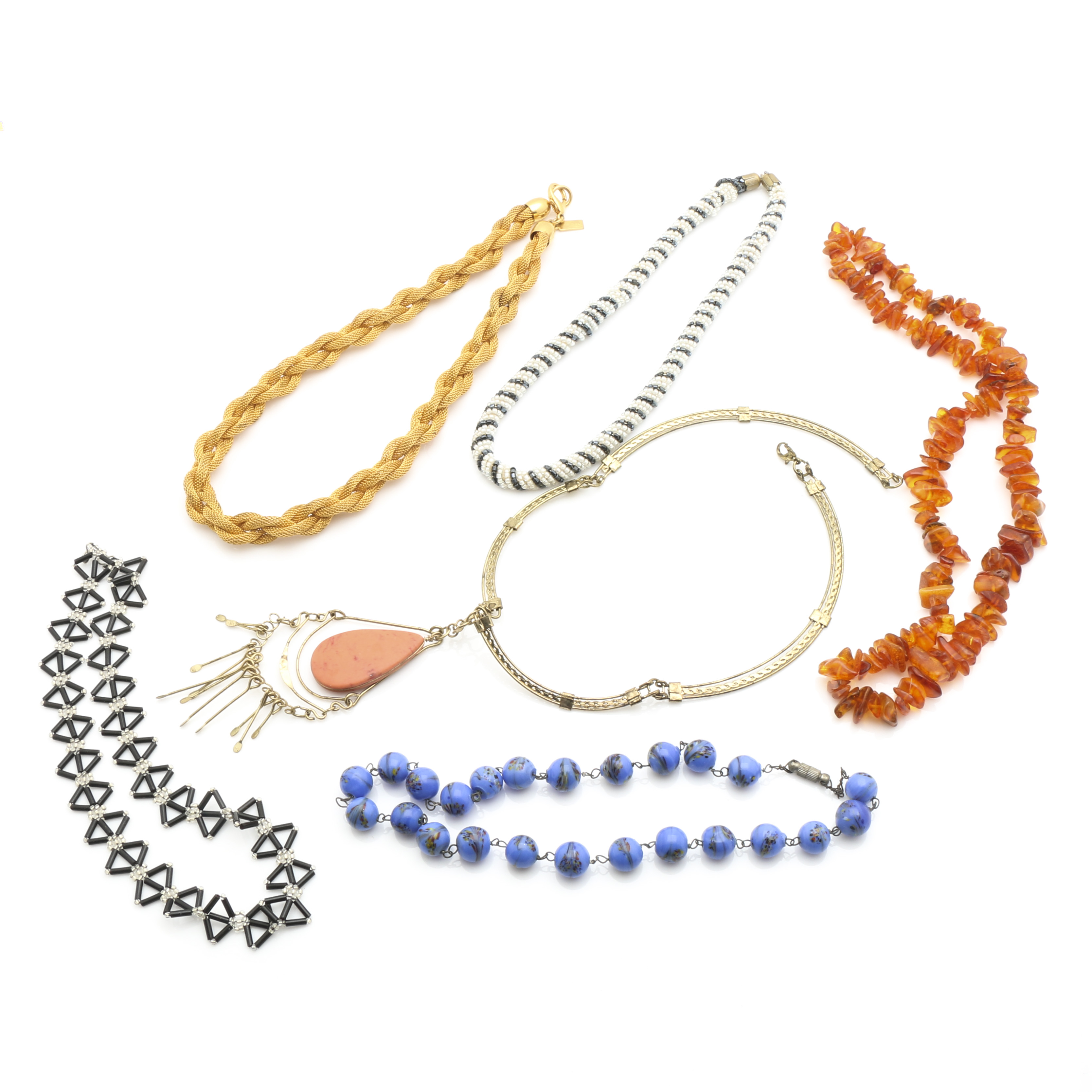 Costume Jewelry Assortment with Painted Jewelry Box