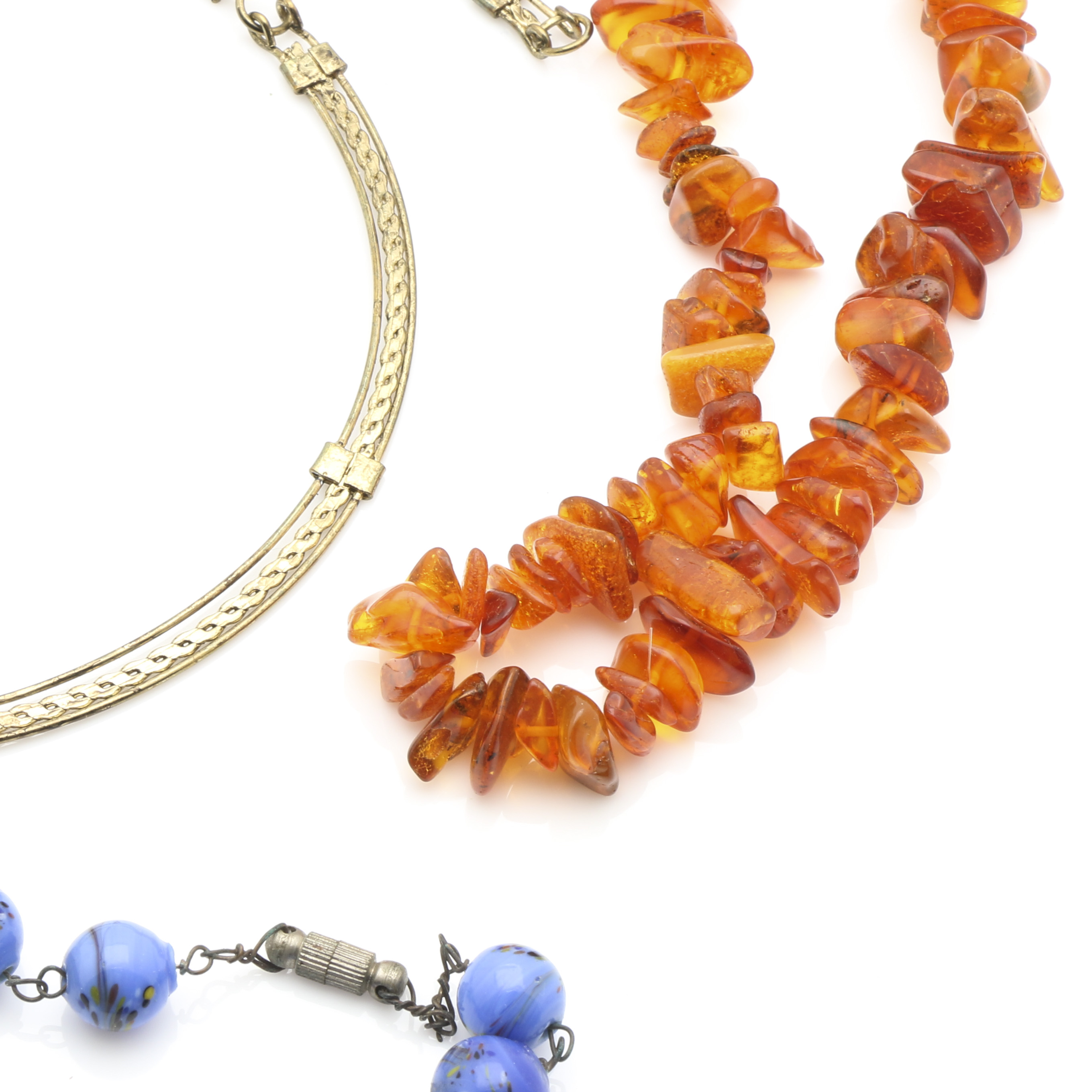 Costume Jewelry Assortment with Painted Jewelry Box