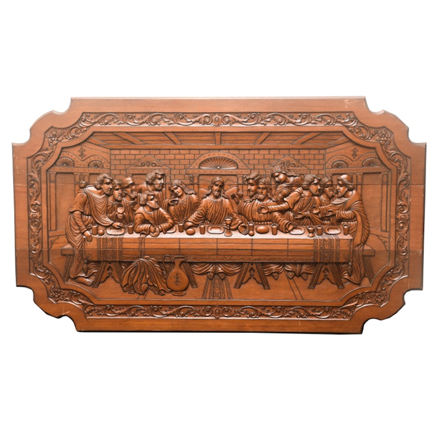 Large Wooden Wall Decor of The Last Supper