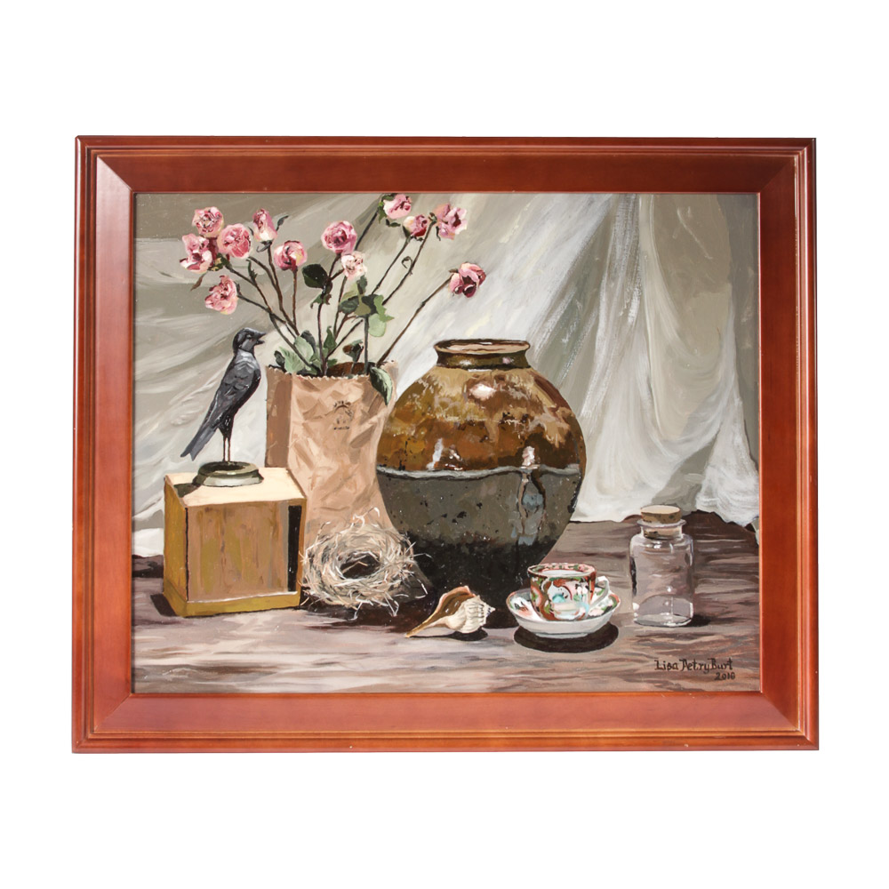 Original Oil Painting "Still Life with Pot and Teacup"