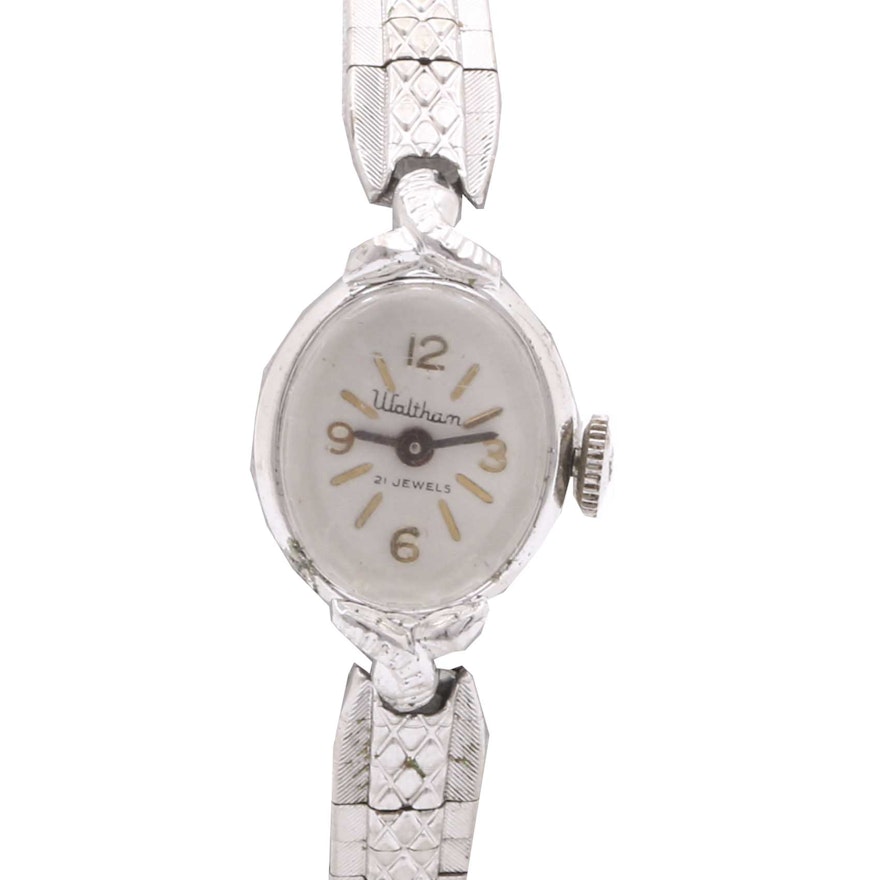 Vintage Waltham Silver Tone Stem Wind Wristwatch