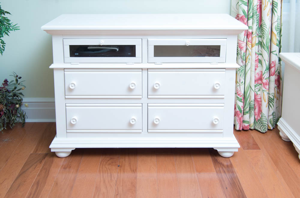 Contemporary White Entertainment Cabinet by Broyhill