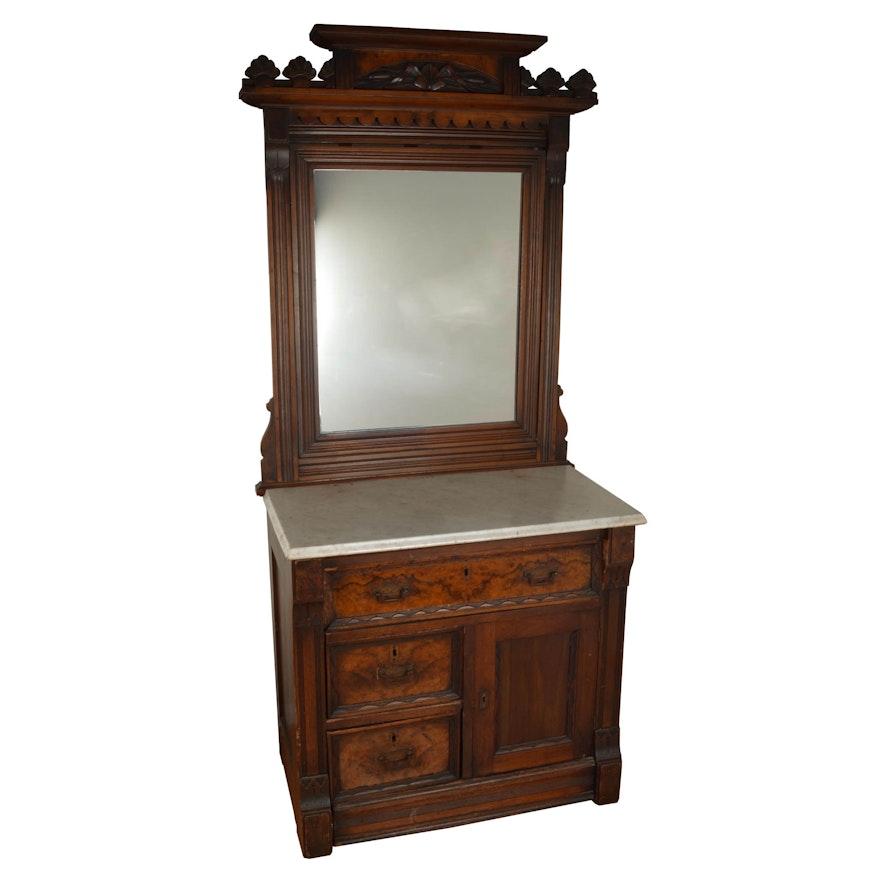 Antique Eastlake Washstand With Mirror