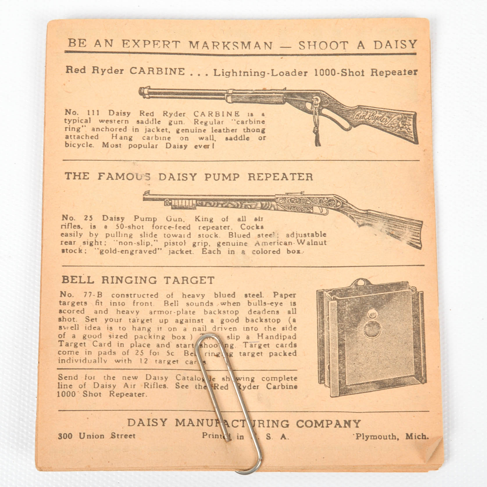 Daisy's Red Rider Air Gun With Bull's Eye Targets