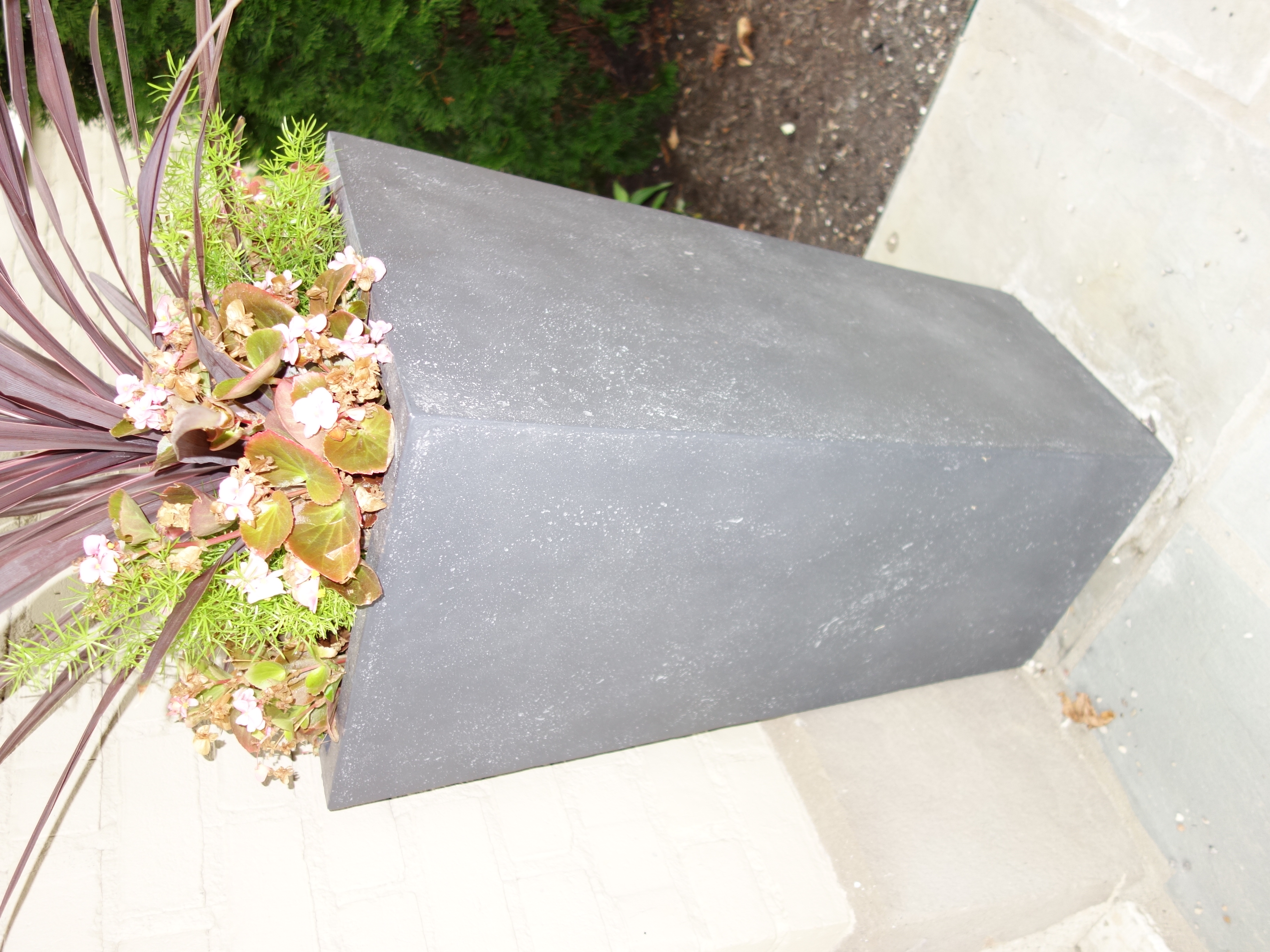 Restoration Hardware Weathered Cast Stone Tapered Planters
