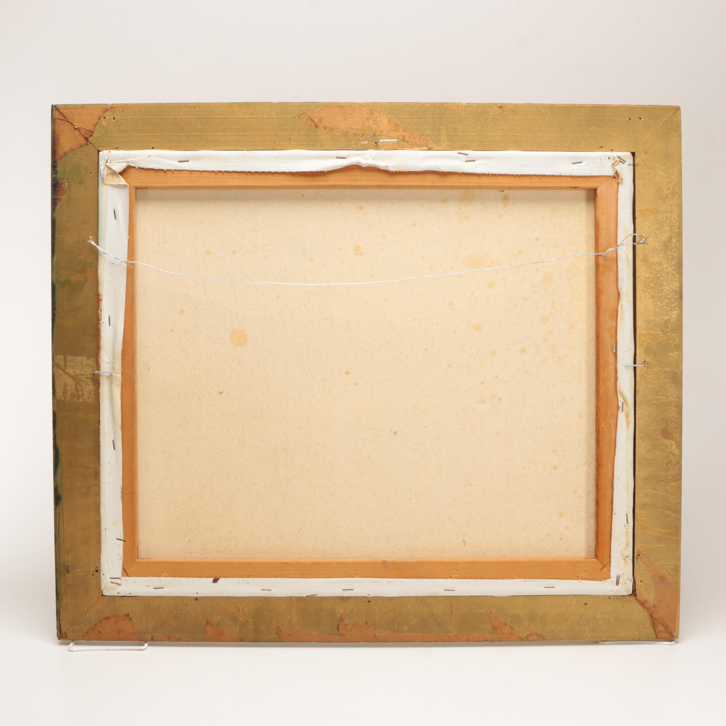 Clide Renault Oil Painting on Canvas of an Autumnal River Landscape