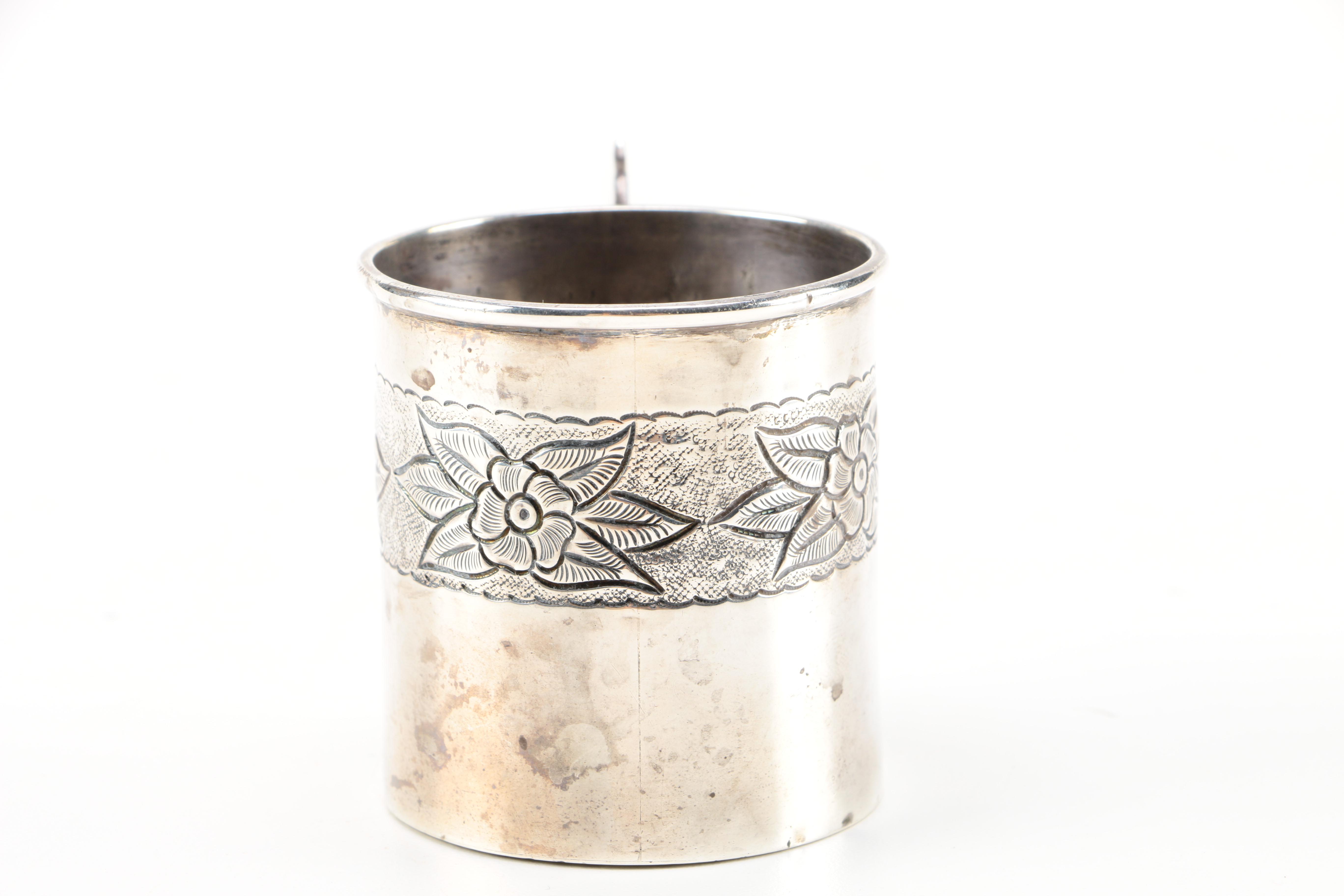 Sterling Silver Baby Cups Featuring Webster