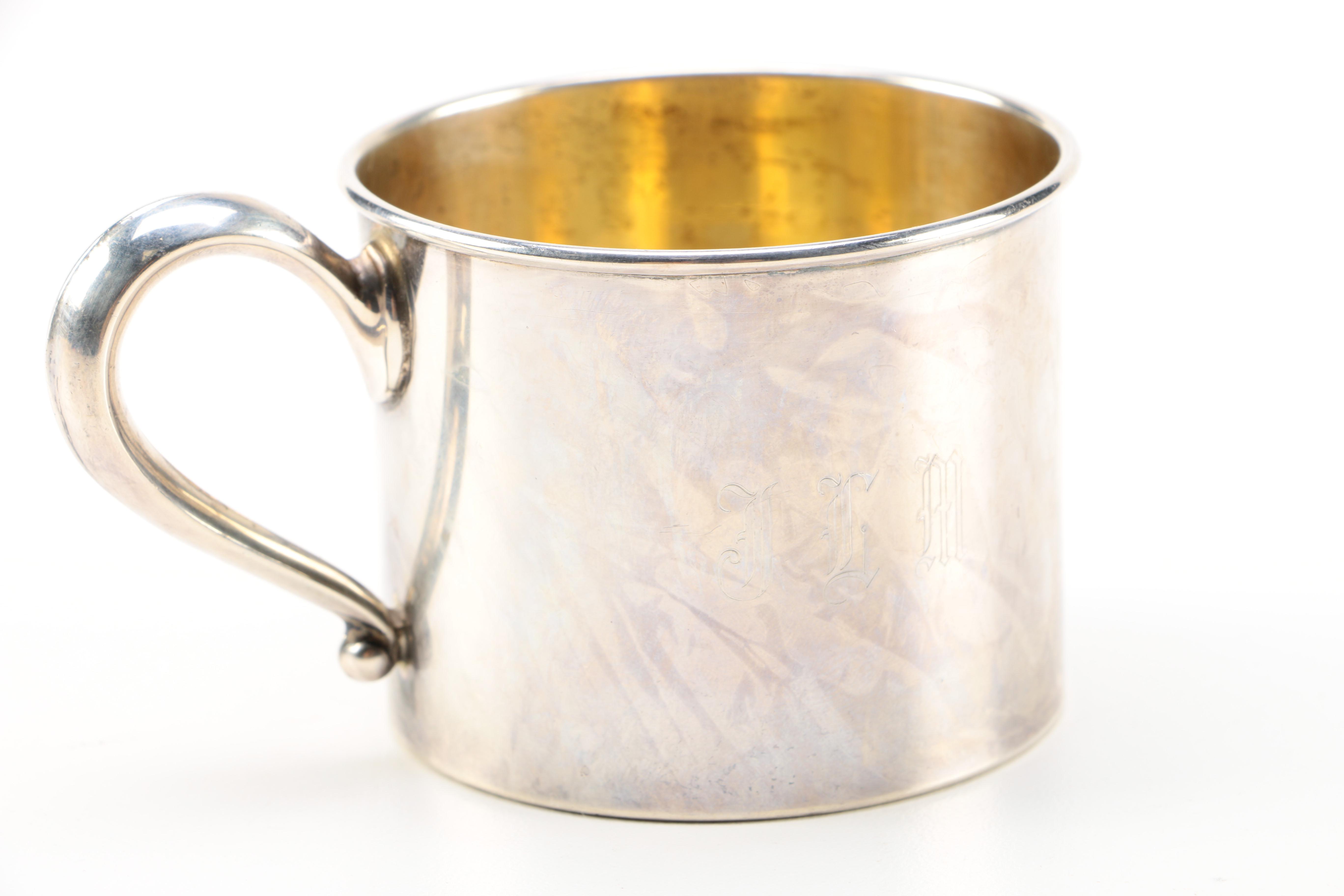 Sterling Silver Baby Cups Featuring Webster