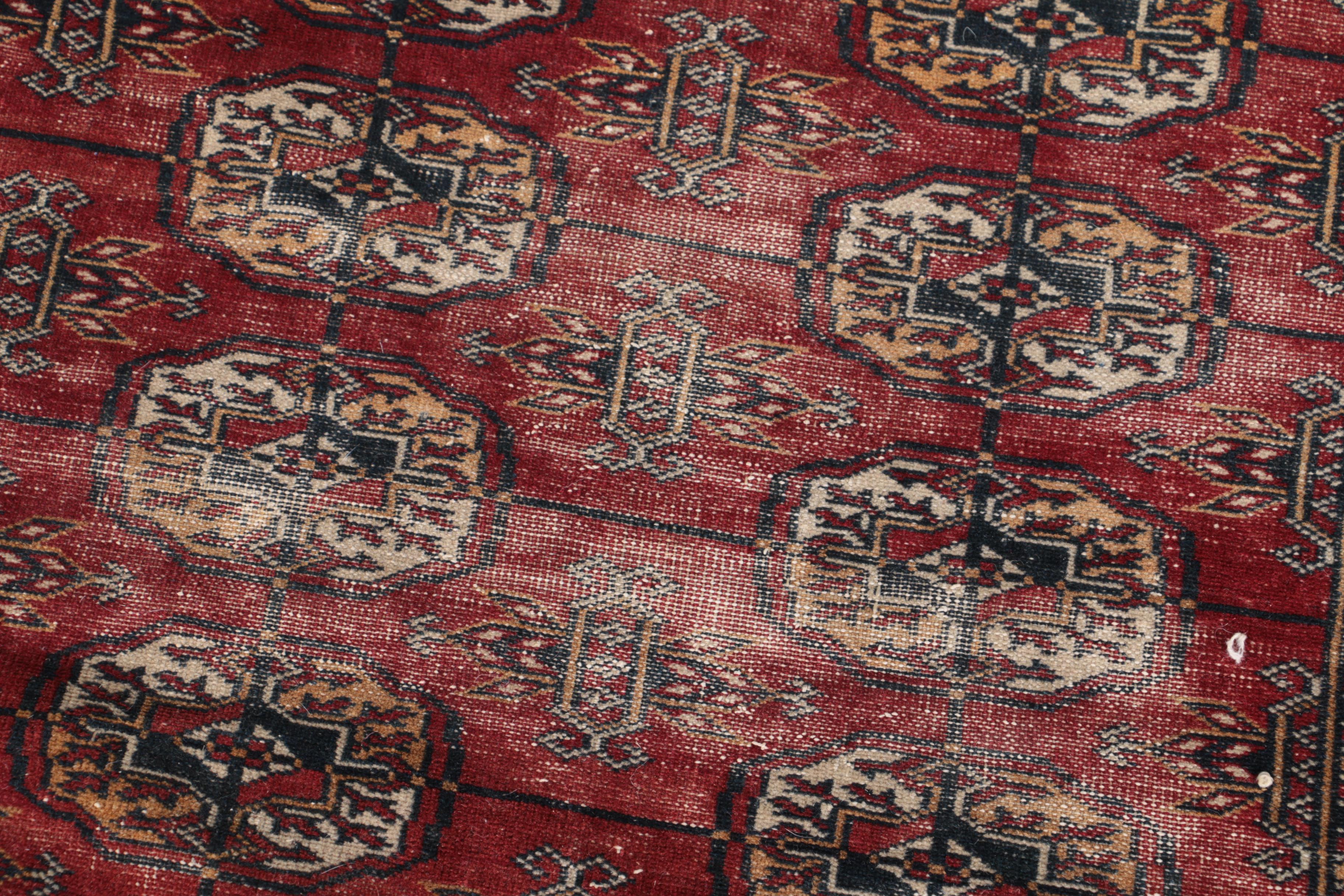 Vintage Hand-Knotted Tekke Bokhara Area Rug