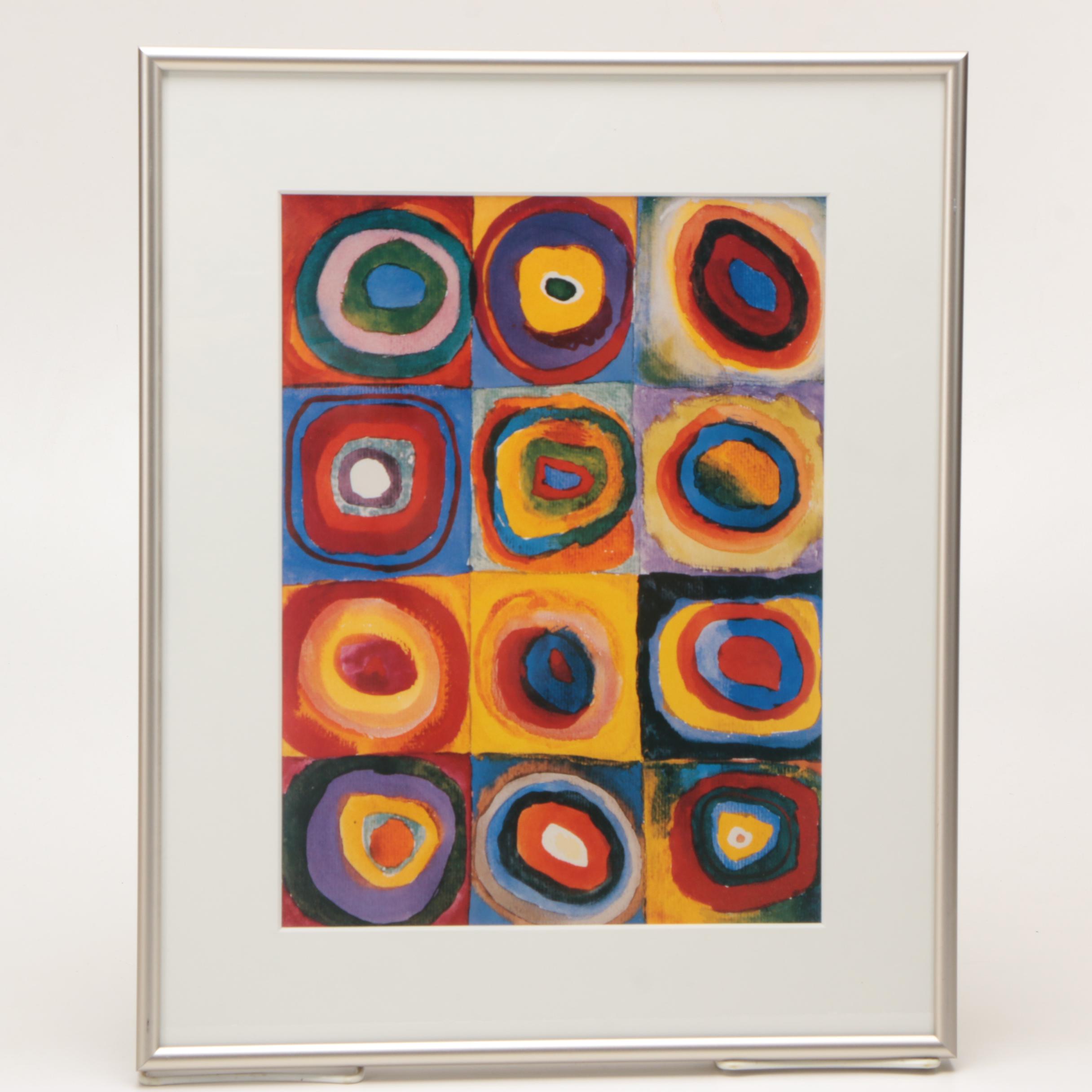 After Kandinsky Offset Lithograph "Squares with Concentric Circles"