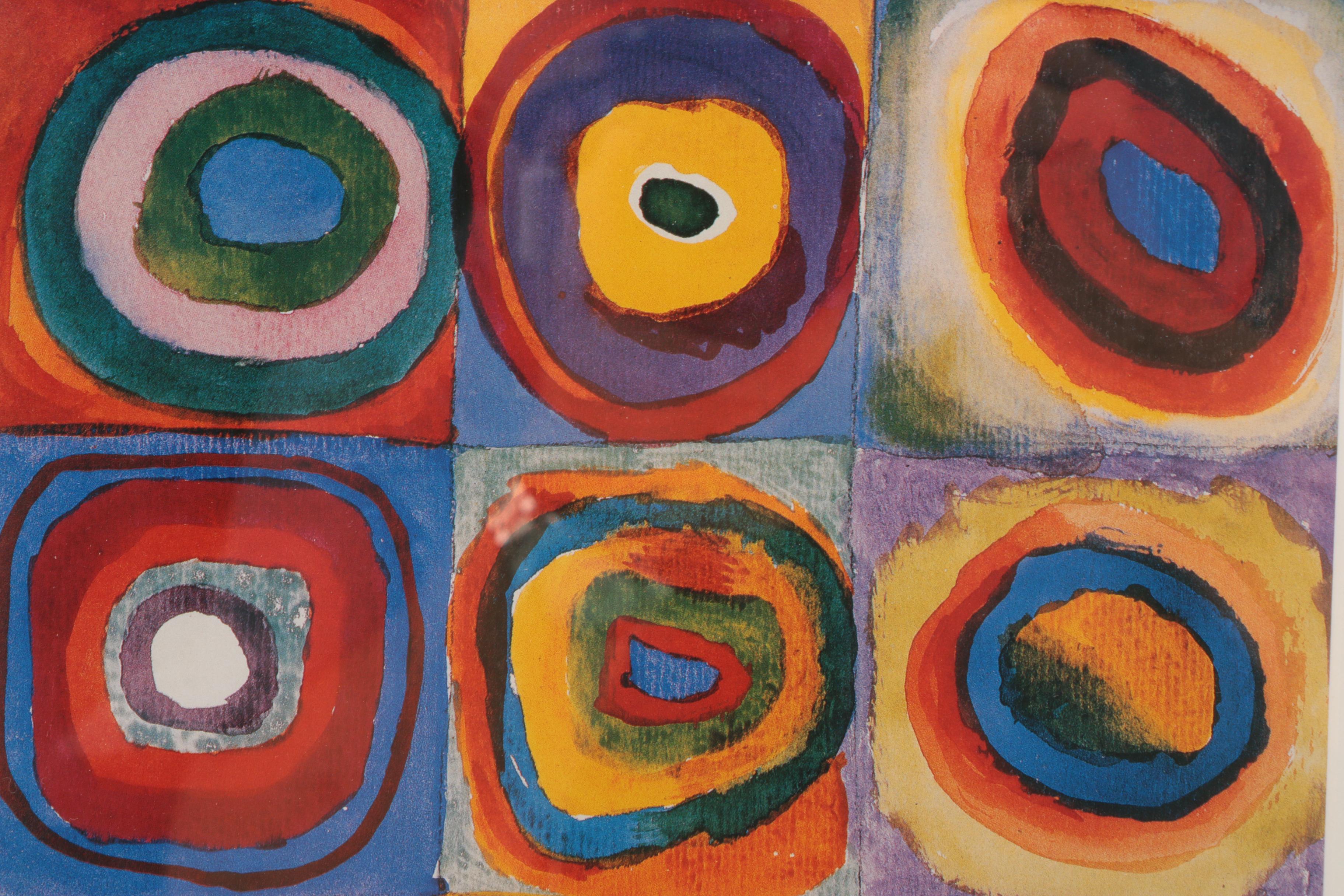 After Kandinsky Offset Lithograph "Squares with Concentric Circles"