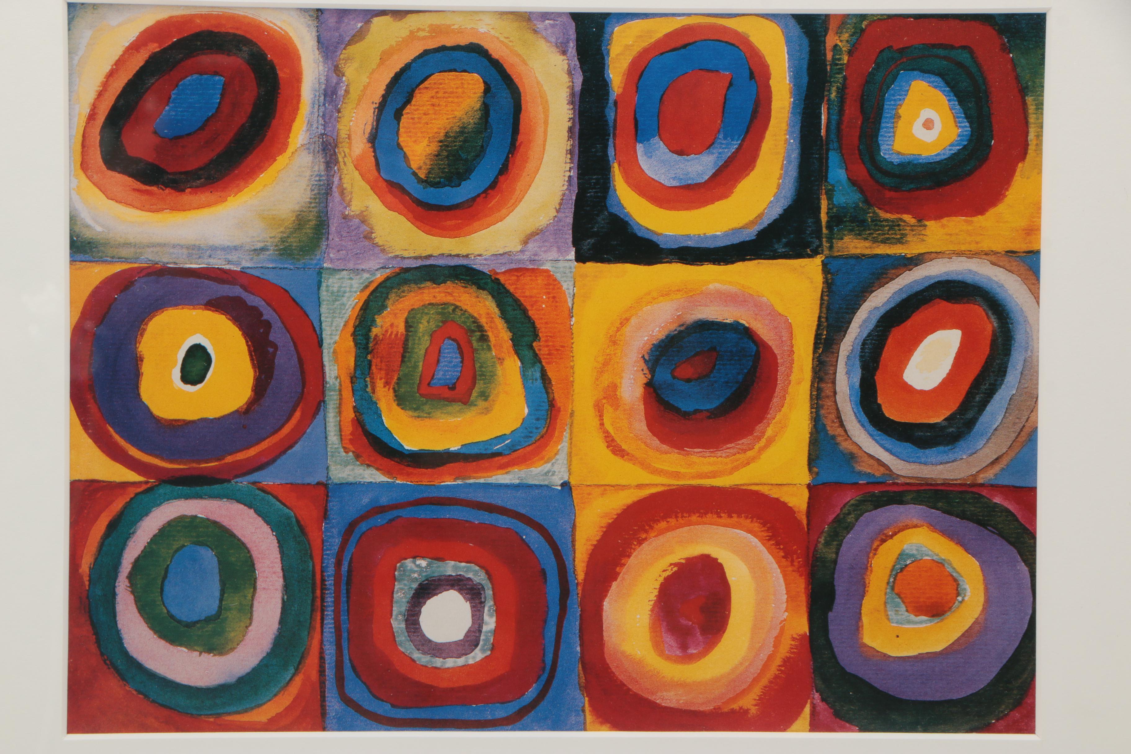 After Kandinsky Offset Lithograph "Squares with Concentric Circles"