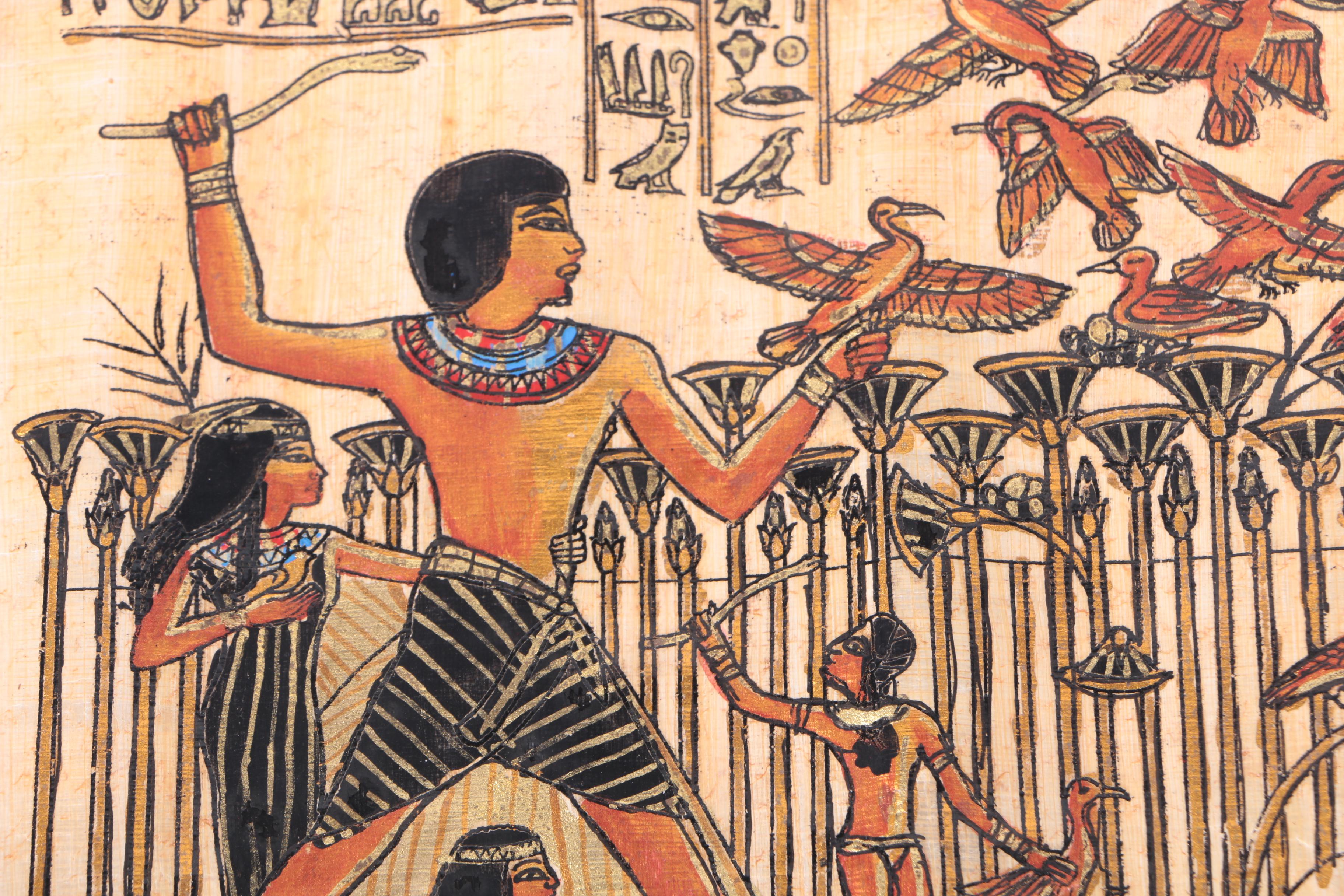 Gouache Painting on Papyrus After the Tomb of Nakht
