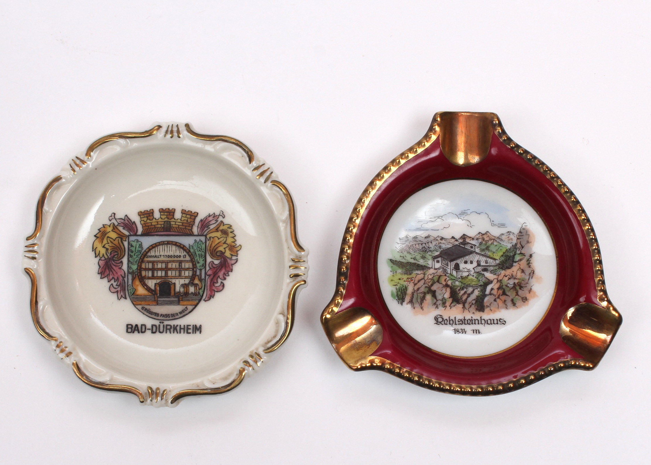 Vintage German Souvenir Ash Receivers and Beer Glasses