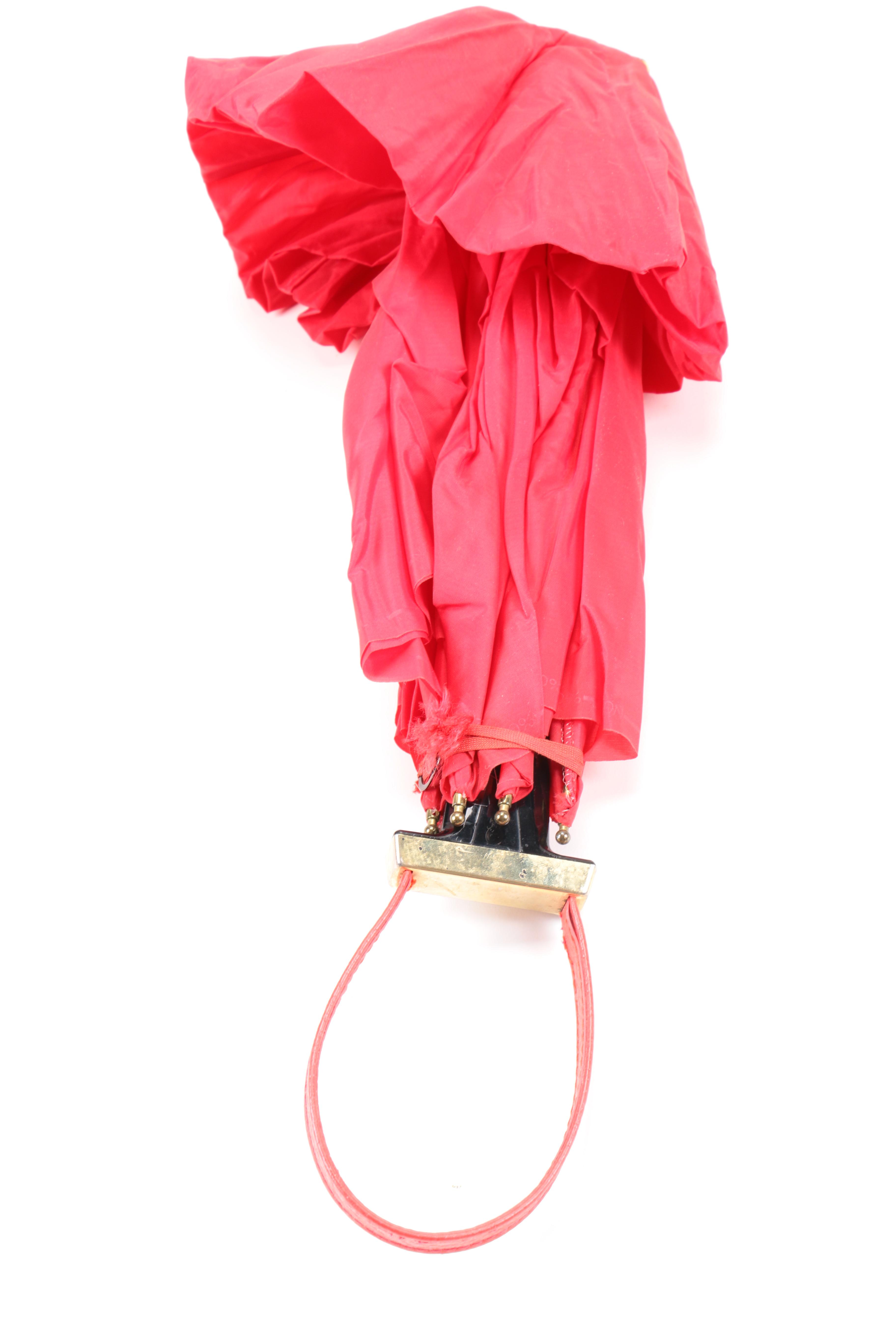 Vintage Travel Iron, Umbrella, and Personal Care Kit