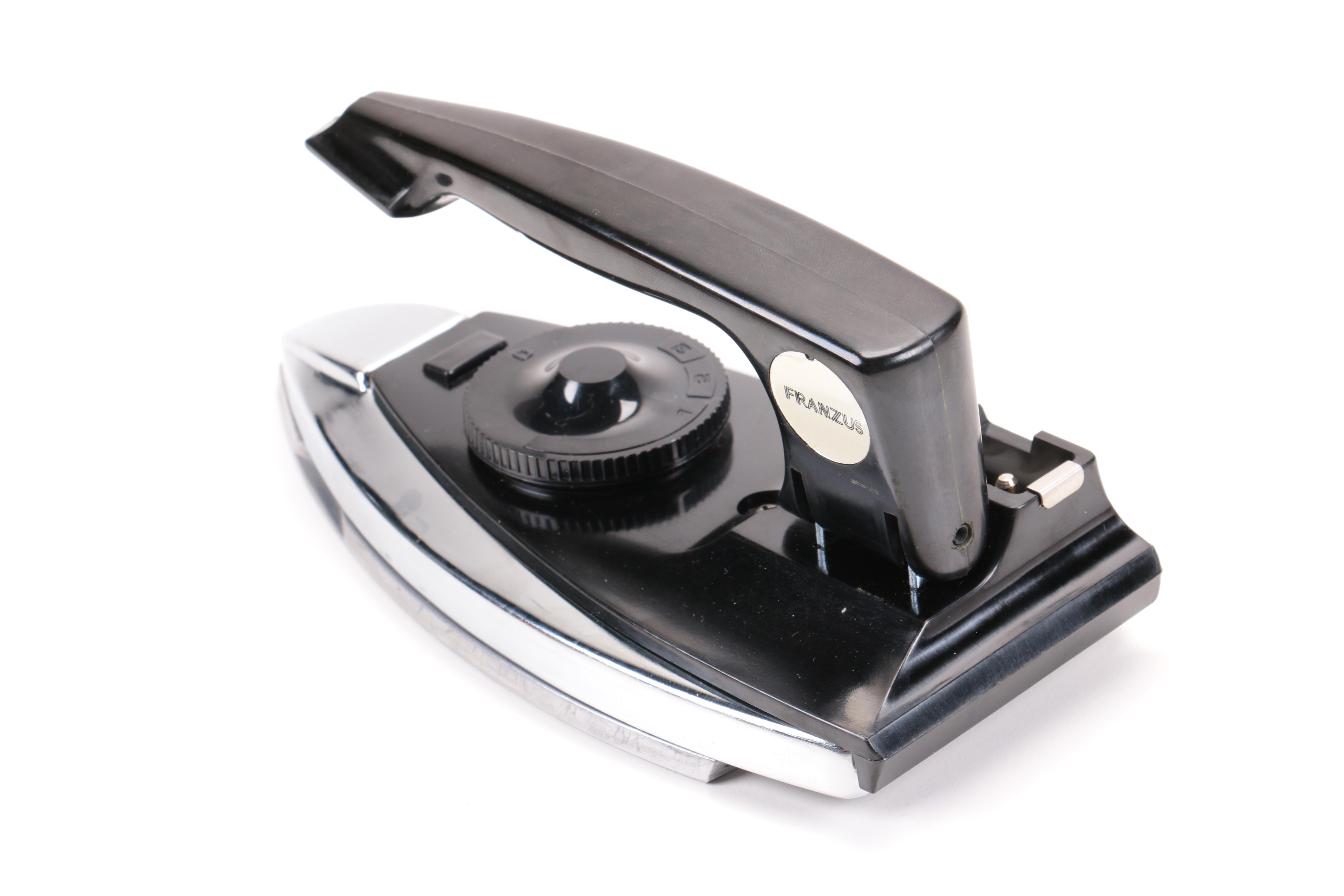 Vintage Travel Iron, Umbrella, and Personal Care Kit