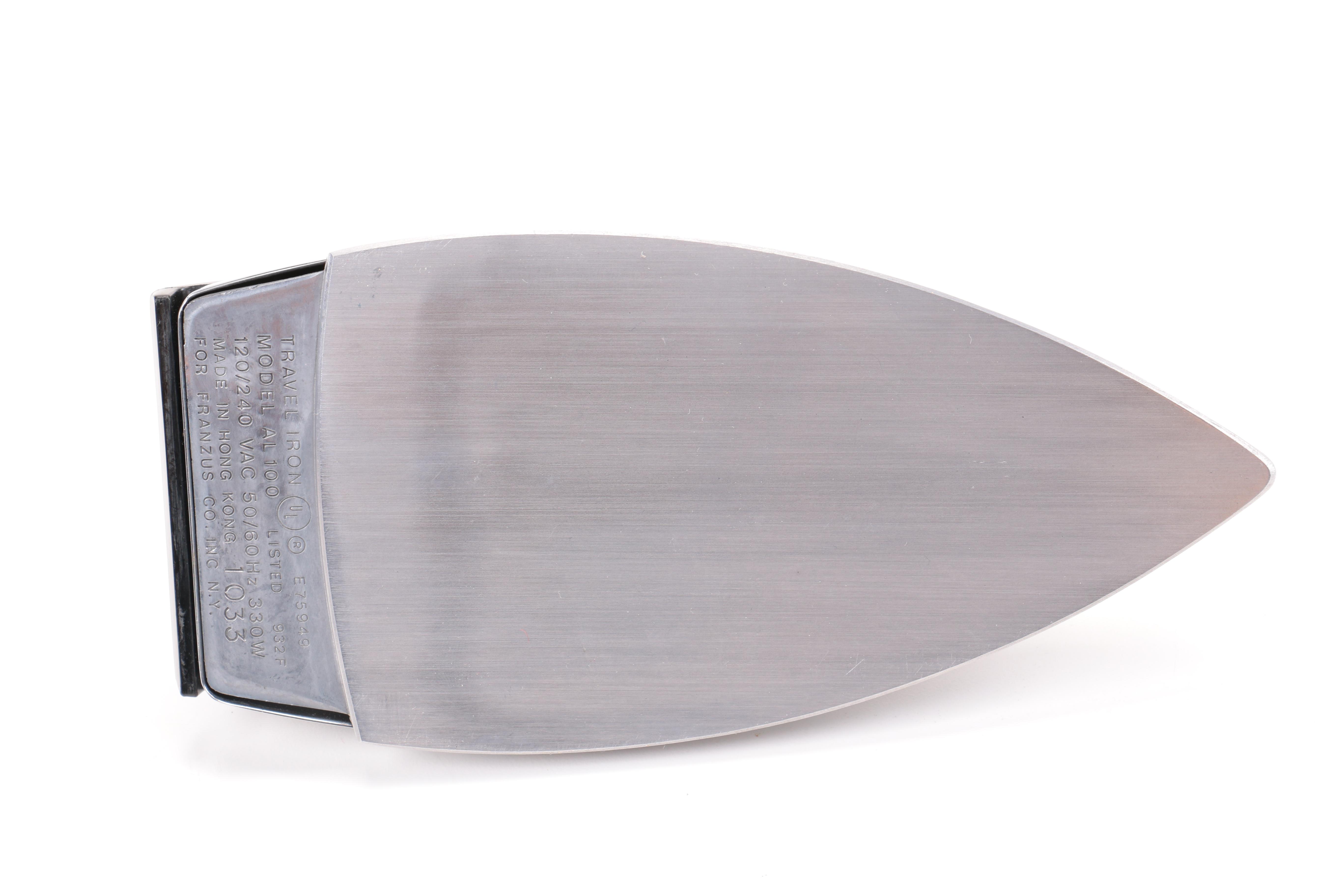 Vintage Travel Iron, Umbrella, and Personal Care Kit