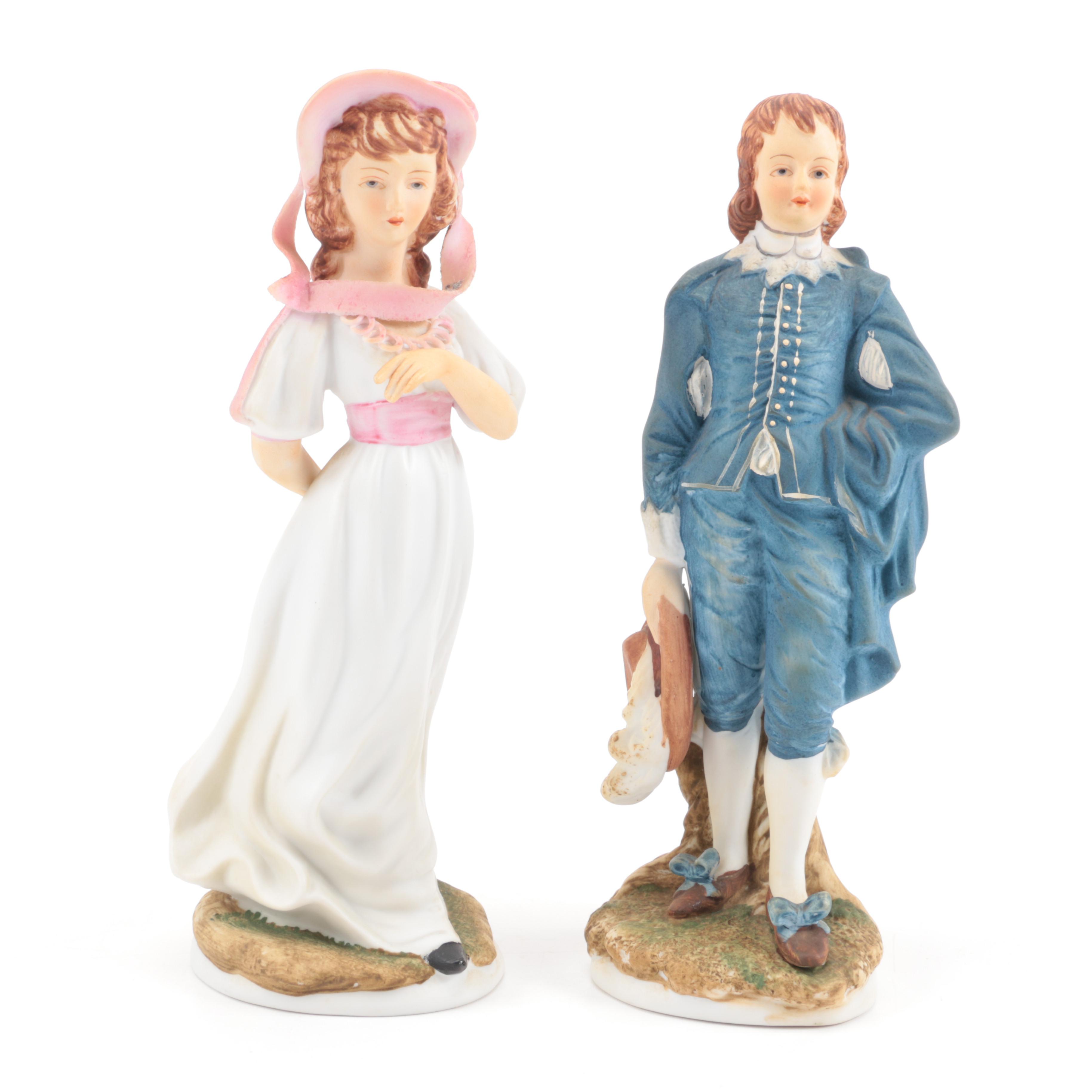 Pair of Lefton Figurines of "Pinkie" and "Blue Boy"