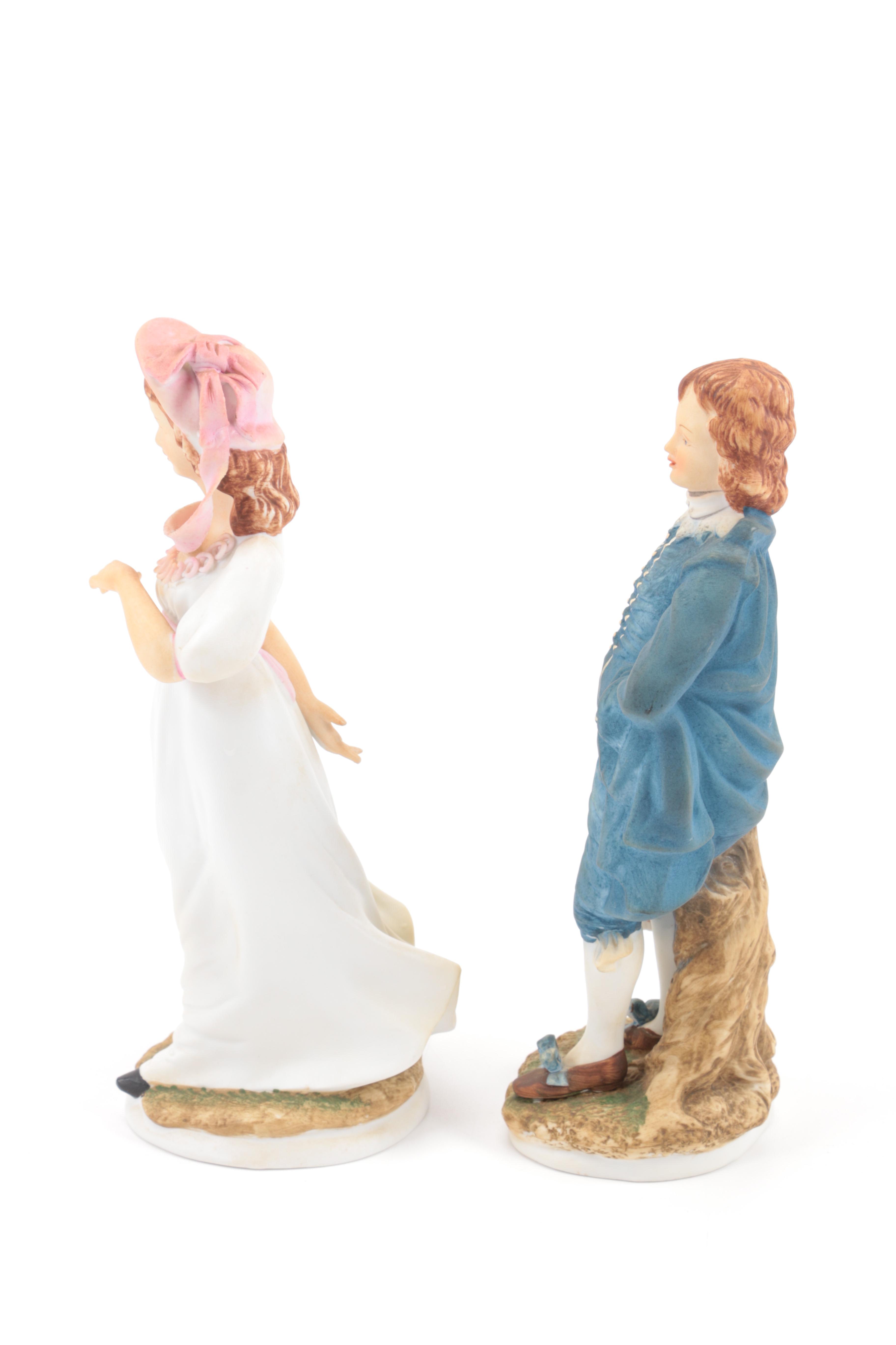 Pair of Lefton Figurines of "Pinkie" and "Blue Boy"