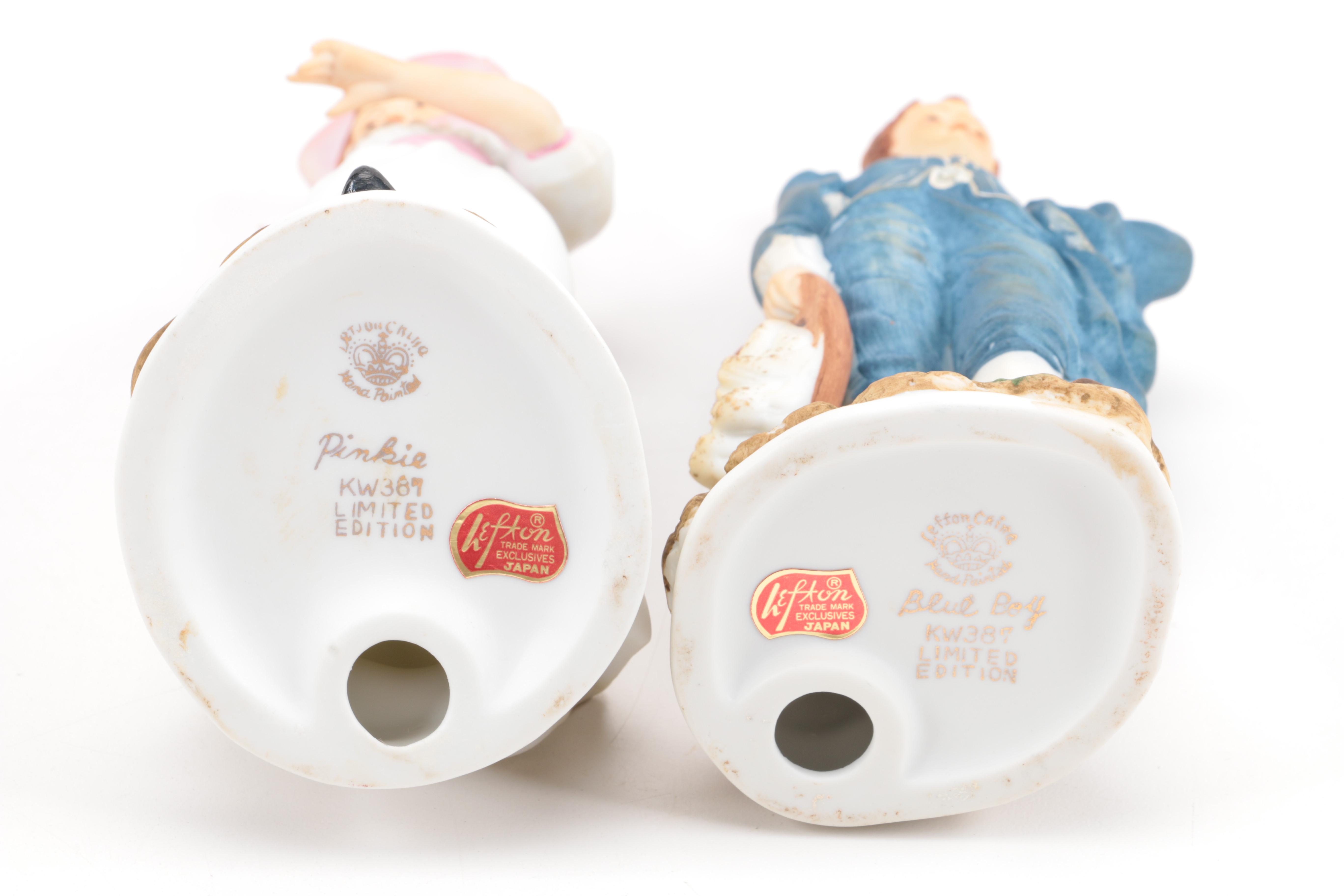 Pair of Lefton Figurines of "Pinkie" and "Blue Boy"