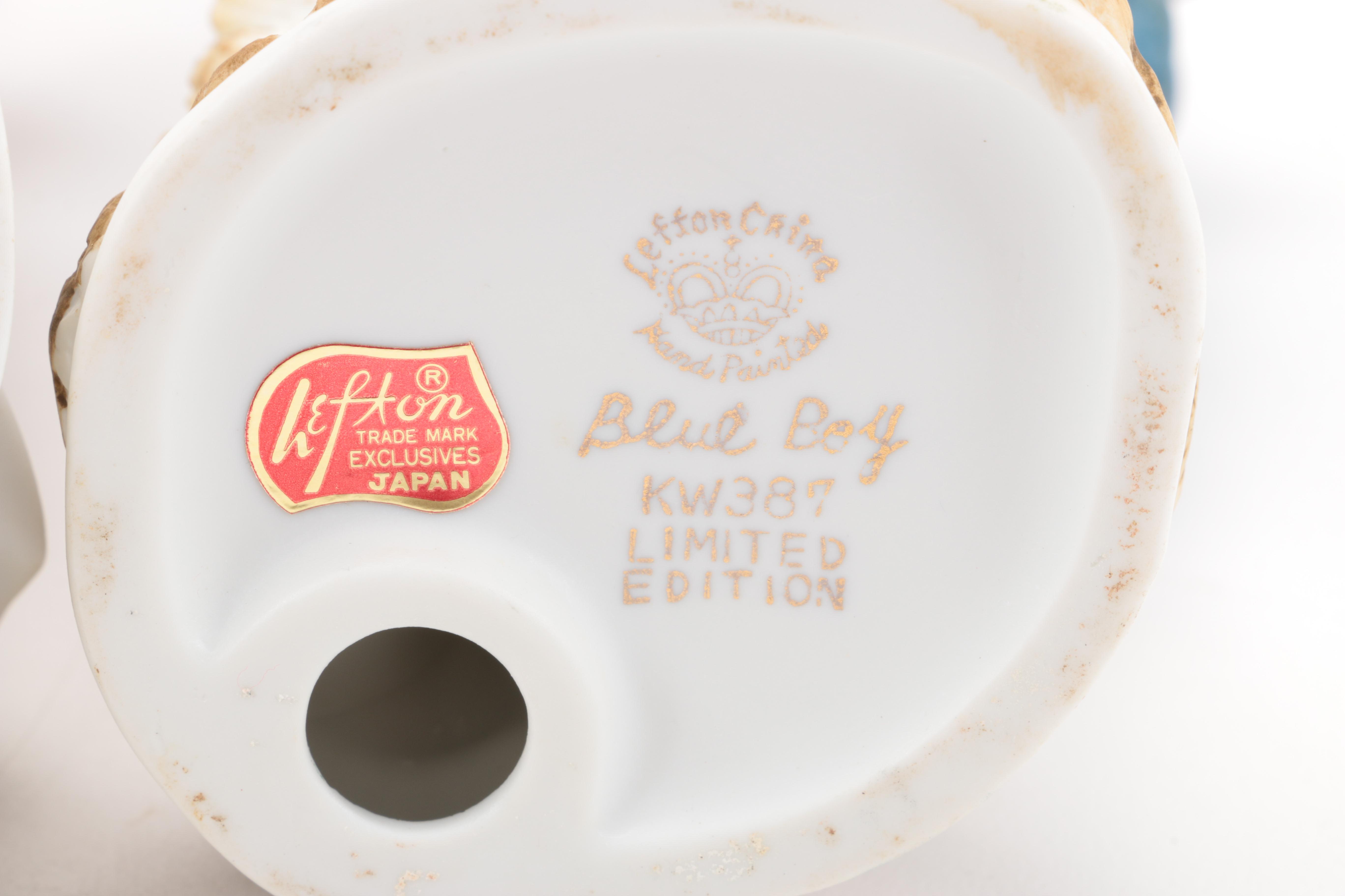 Pair of Lefton Figurines of "Pinkie" and "Blue Boy"