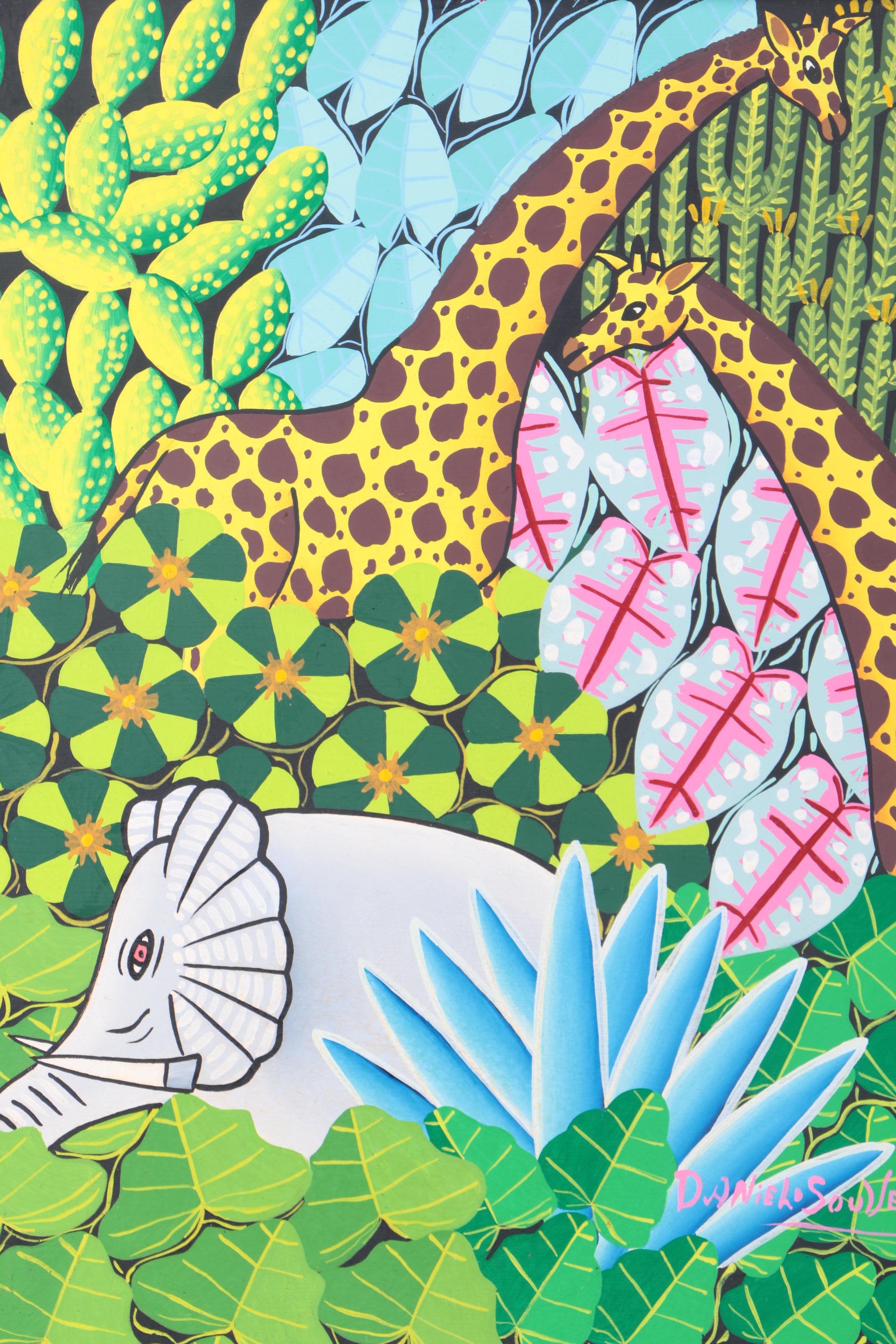 Daniel Souvenir Acrylic Painting of Animals in the Jungle