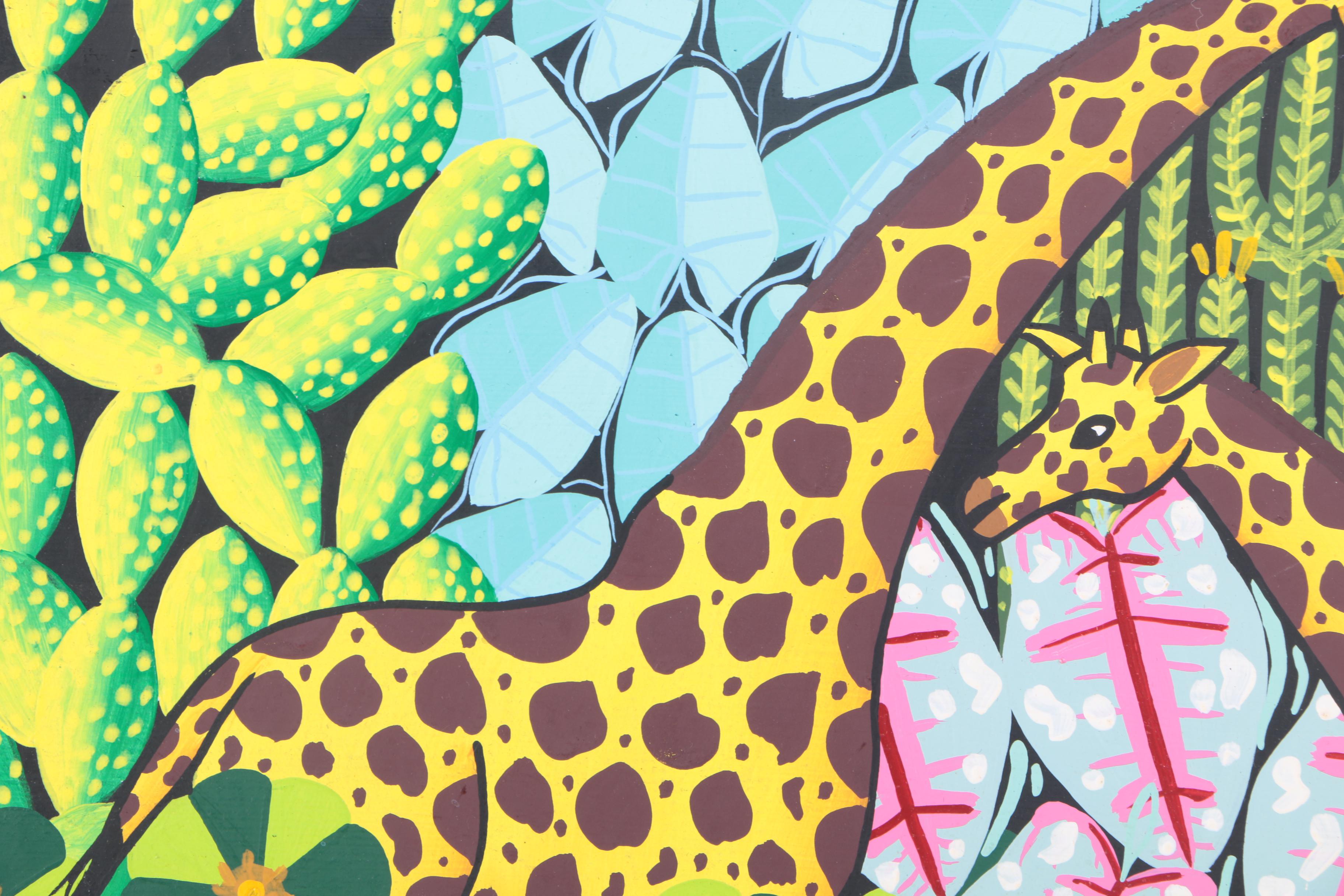 Daniel Souvenir Acrylic Painting of Animals in the Jungle