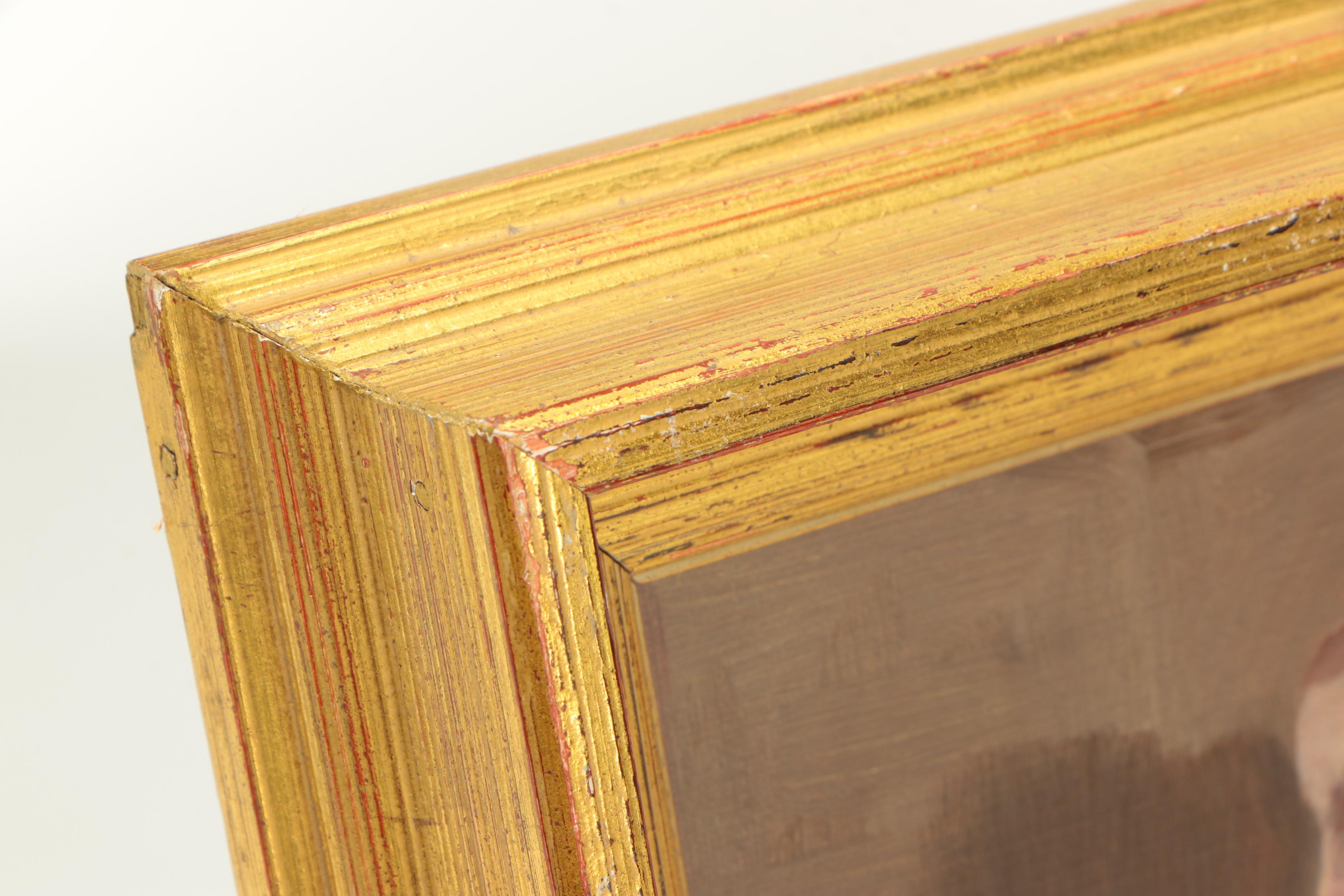 Oil on Canvas Painting of Two Women Sewing