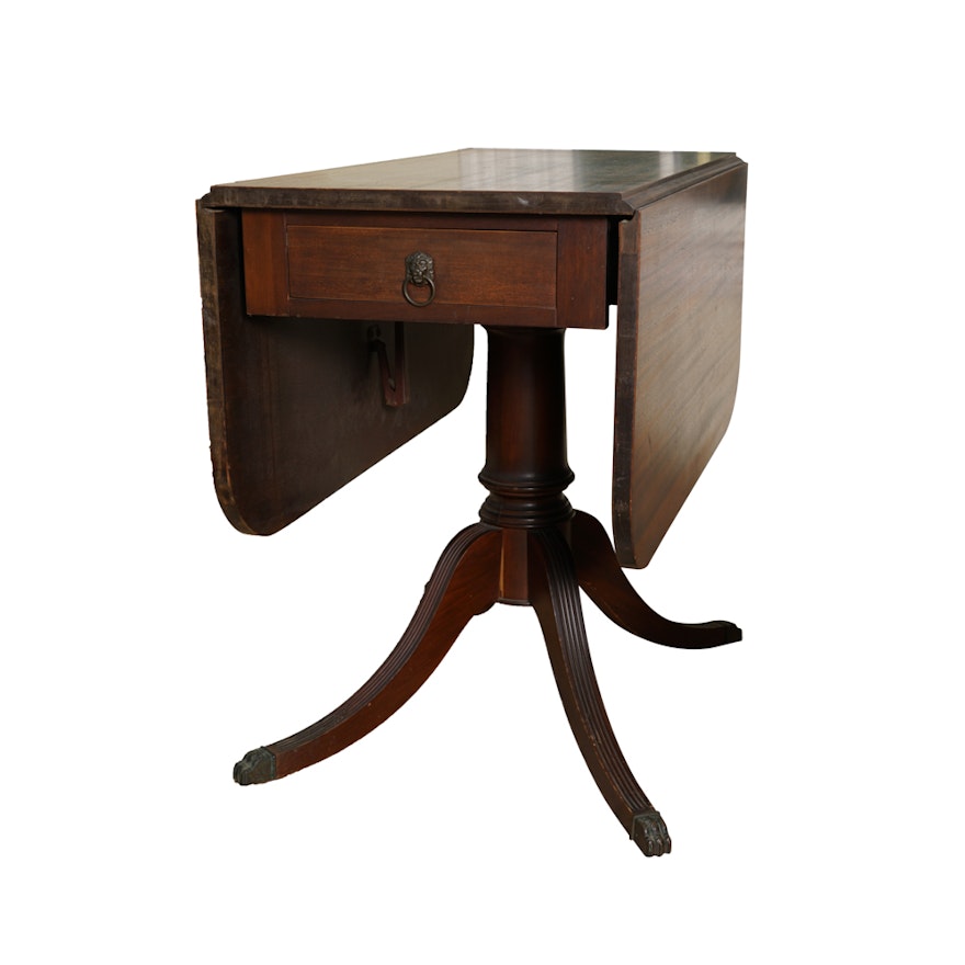 Vintage Duncan Phyfe Style Mahogany Drop-Leaf Table