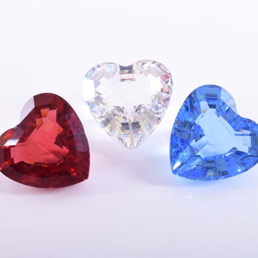 Swarovski Silver Crystal Hearts