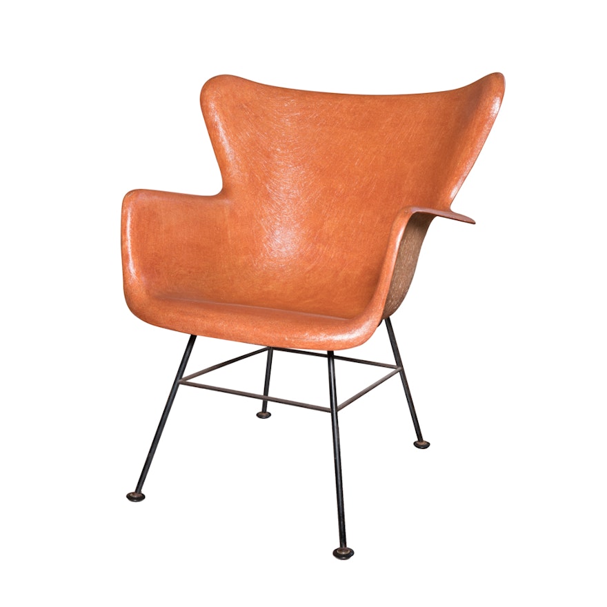 Mid Century Modern Fiberglass Shell Chair by Lawrence Peabody