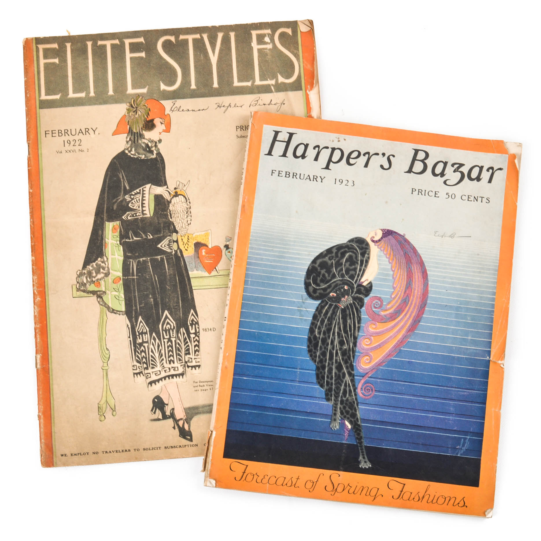 Early 1900s Ephemera Including 1923 "Harper's Bazar" With Erté Cover