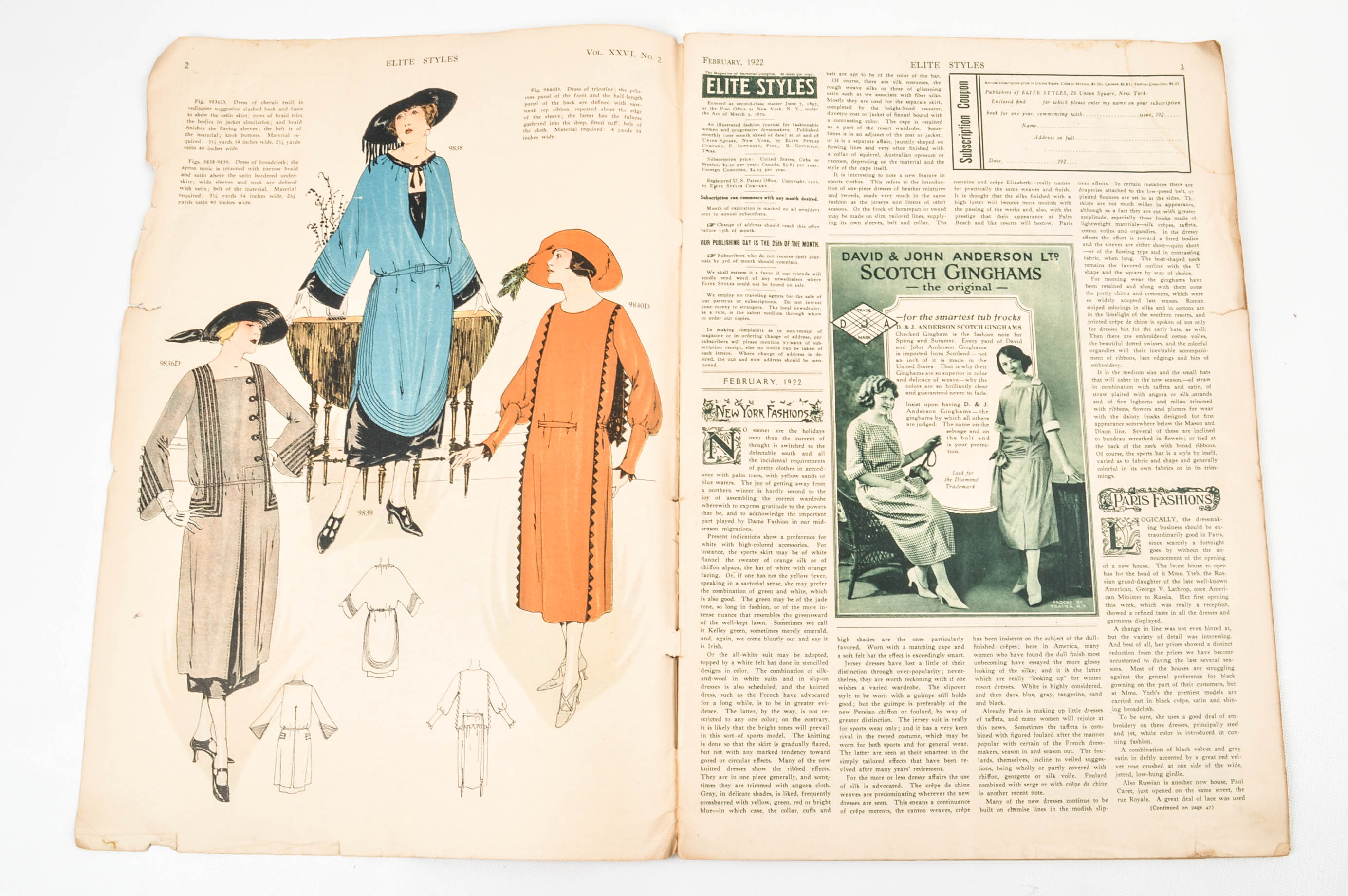 Early 1900s Ephemera Including 1923 "Harper's Bazar" With Erté Cover