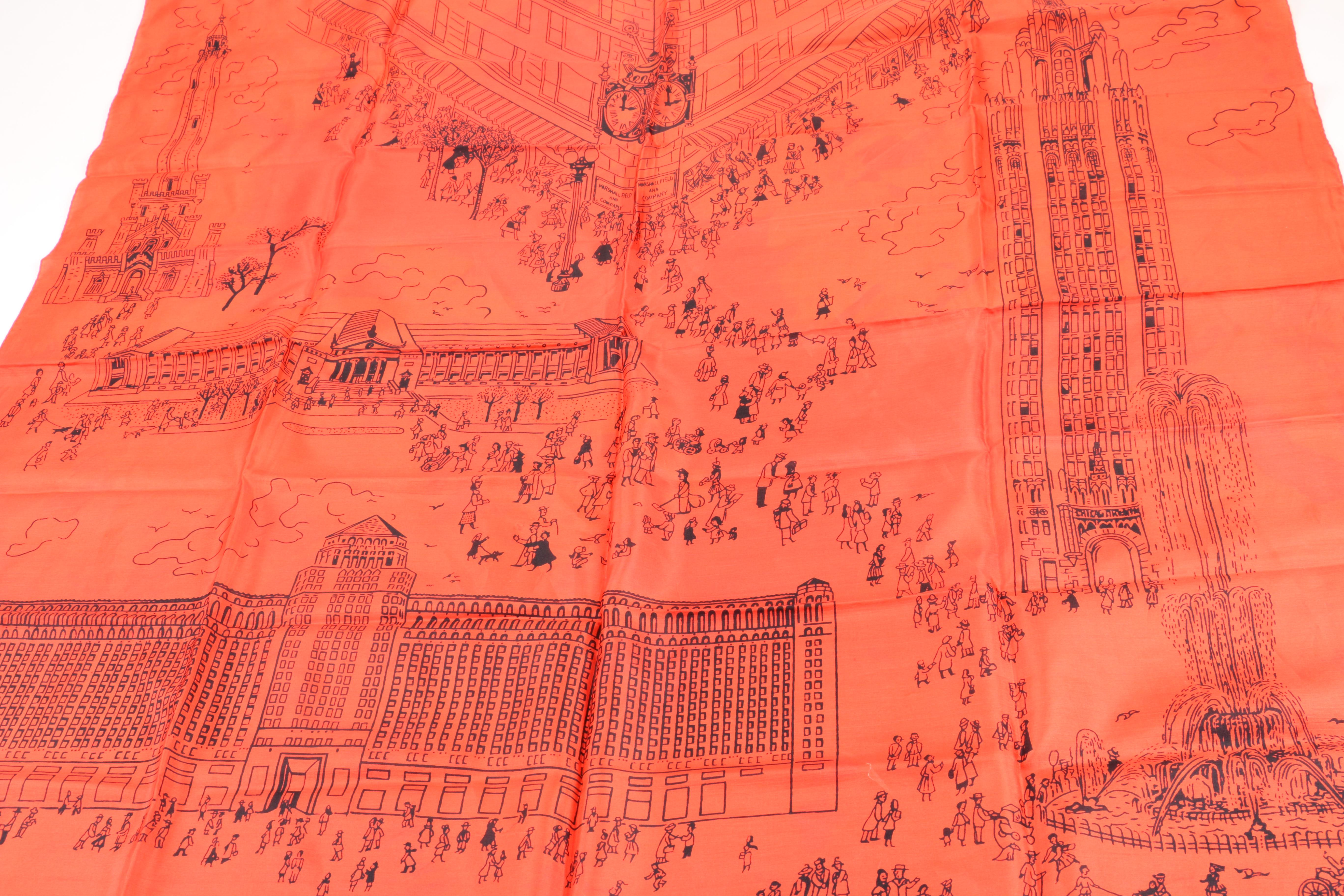 City Themed Scarves eaturing Marshall Field & Co