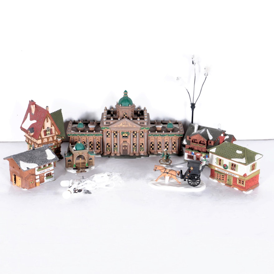 Dept. 56 Christmas Village Buildings and Accessories Including Ramsford Palace