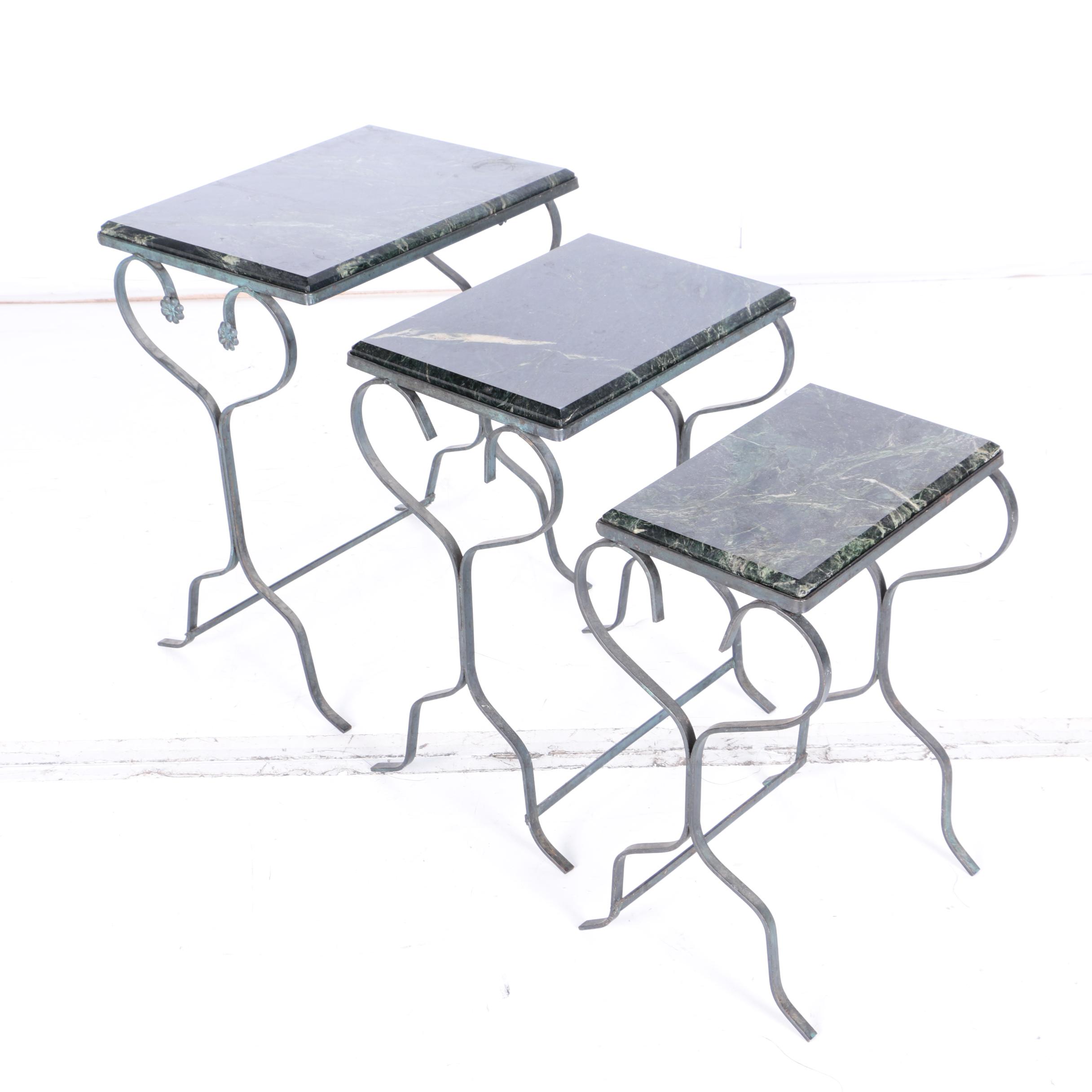 Vintage Marble Top Nesting Tables