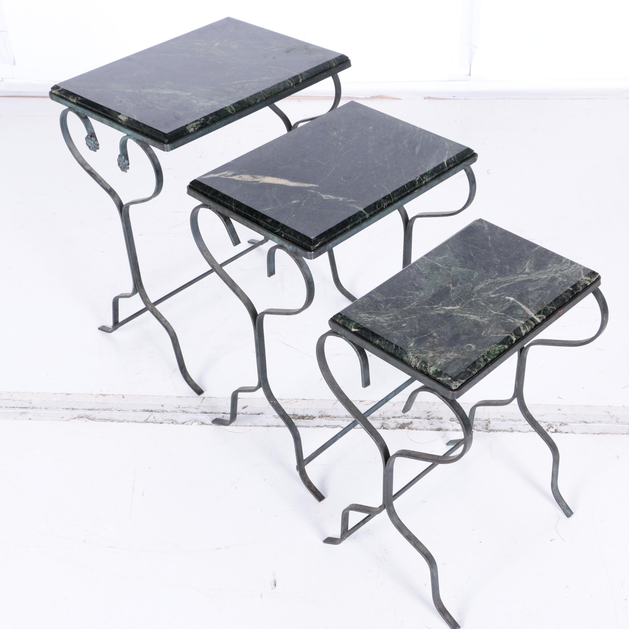 Vintage Marble Top Nesting Tables