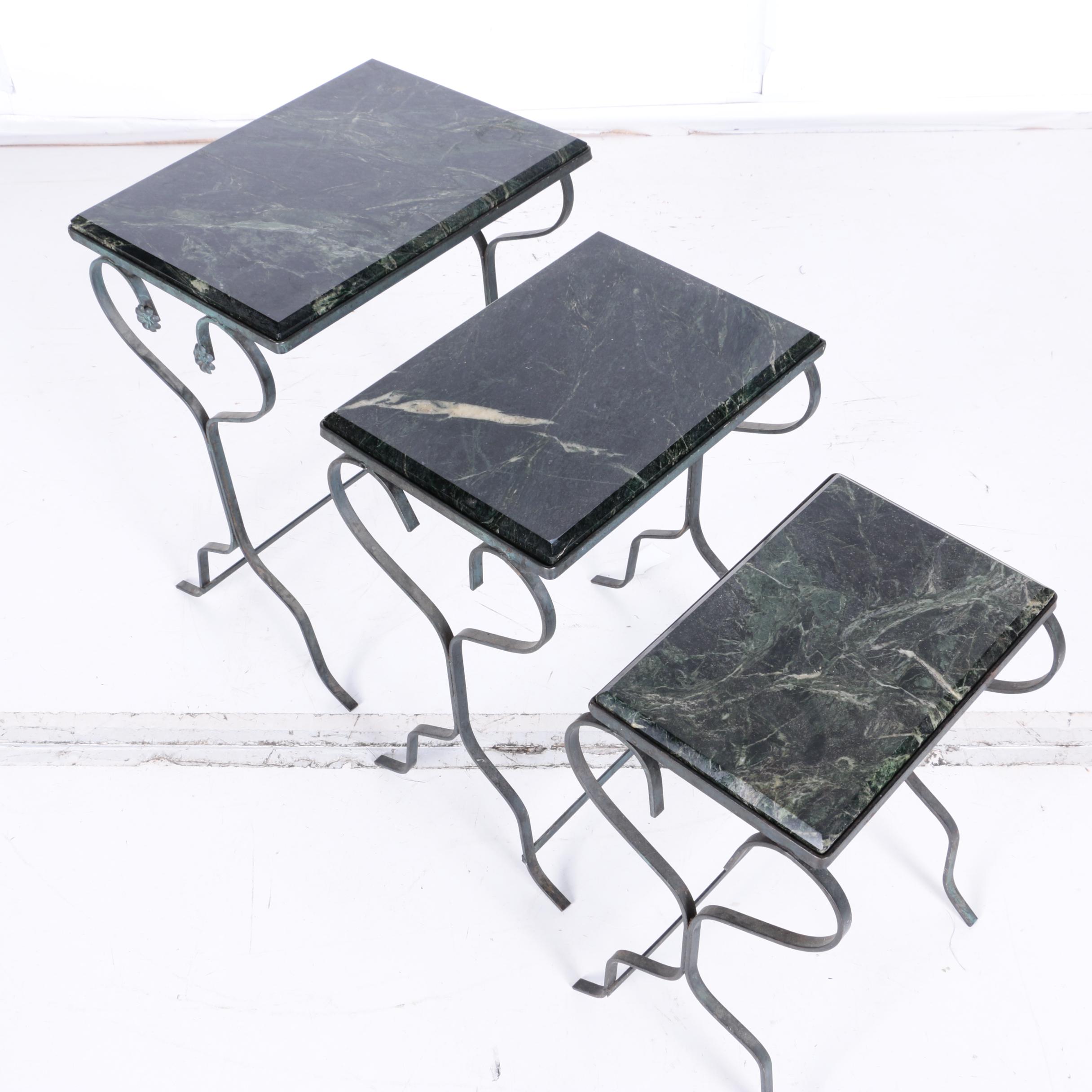 Vintage Marble Top Nesting Tables