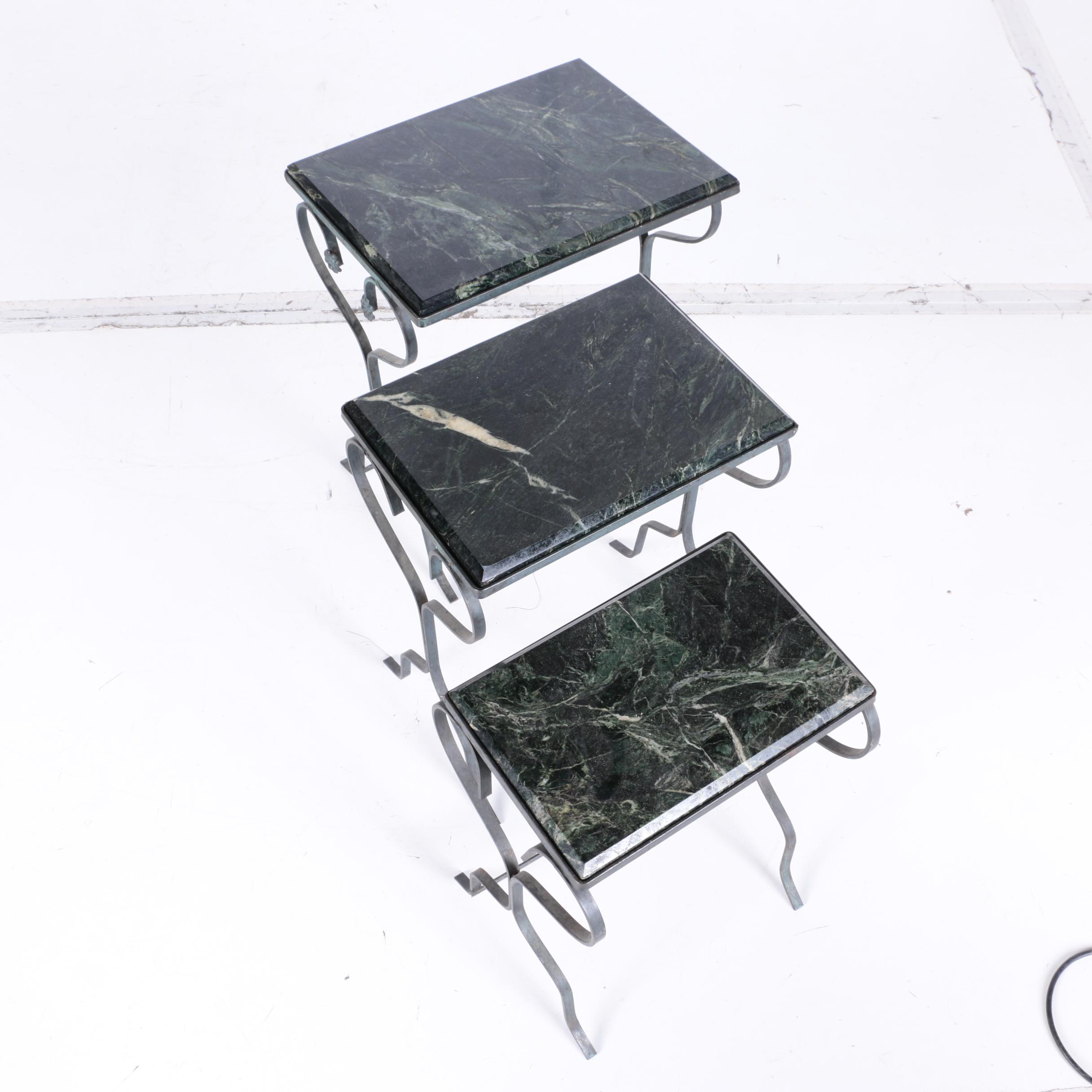 Vintage Marble Top Nesting Tables