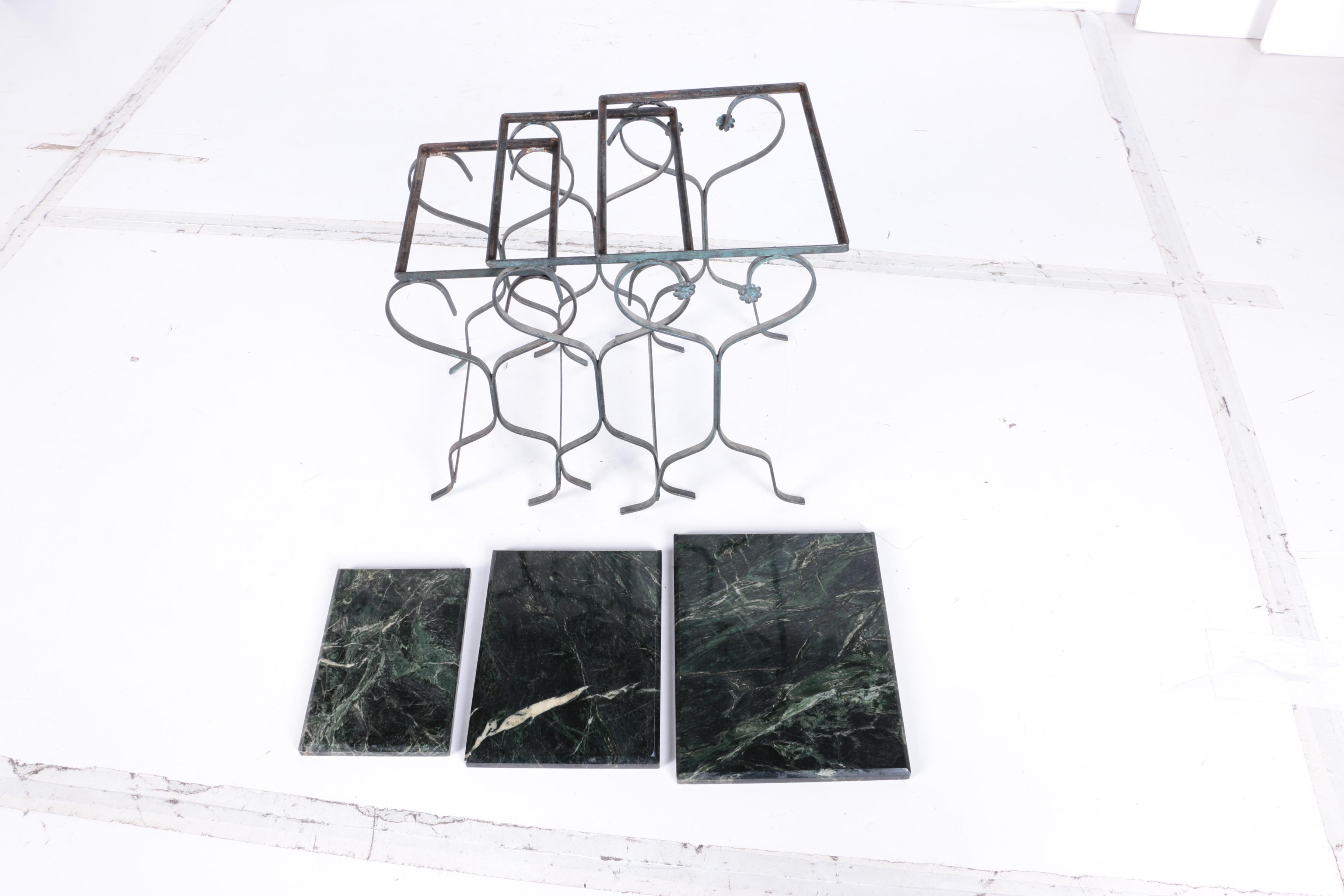Vintage Marble Top Nesting Tables