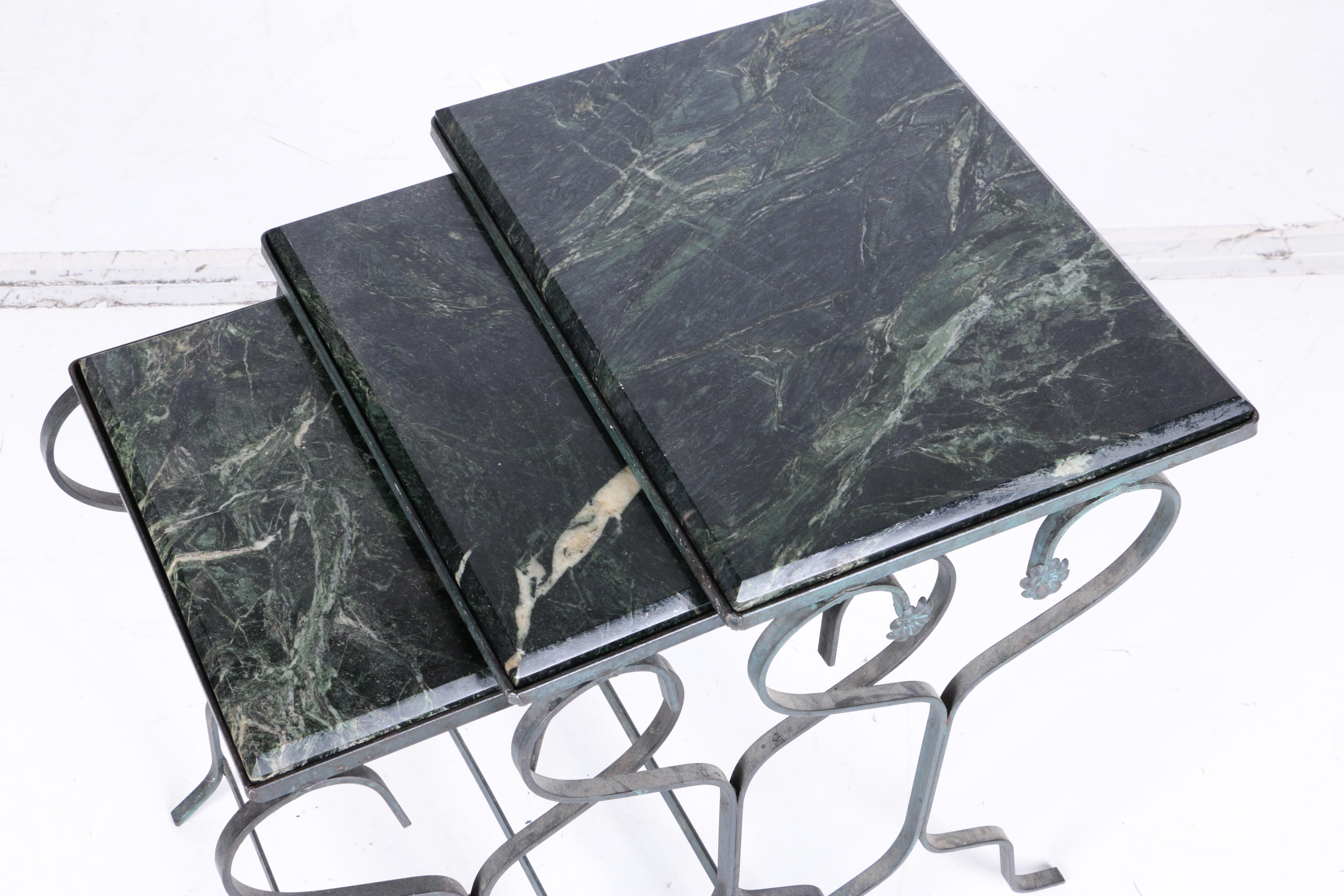 Vintage Marble Top Nesting Tables