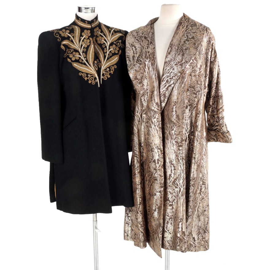 Women's Vintage Embroidered and Damask Coats