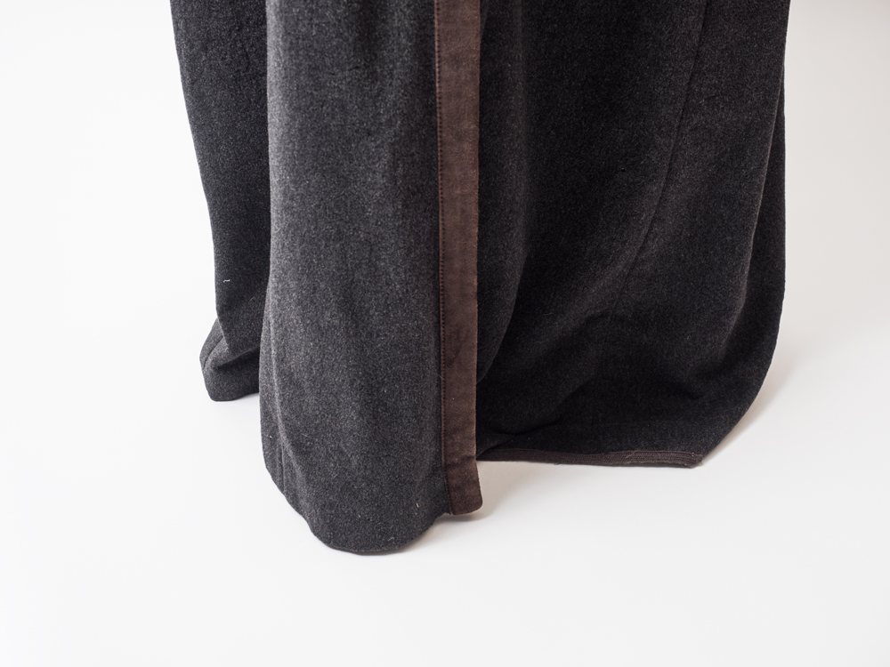 Prada Vintage Wool Coat with Brown Suede Trim