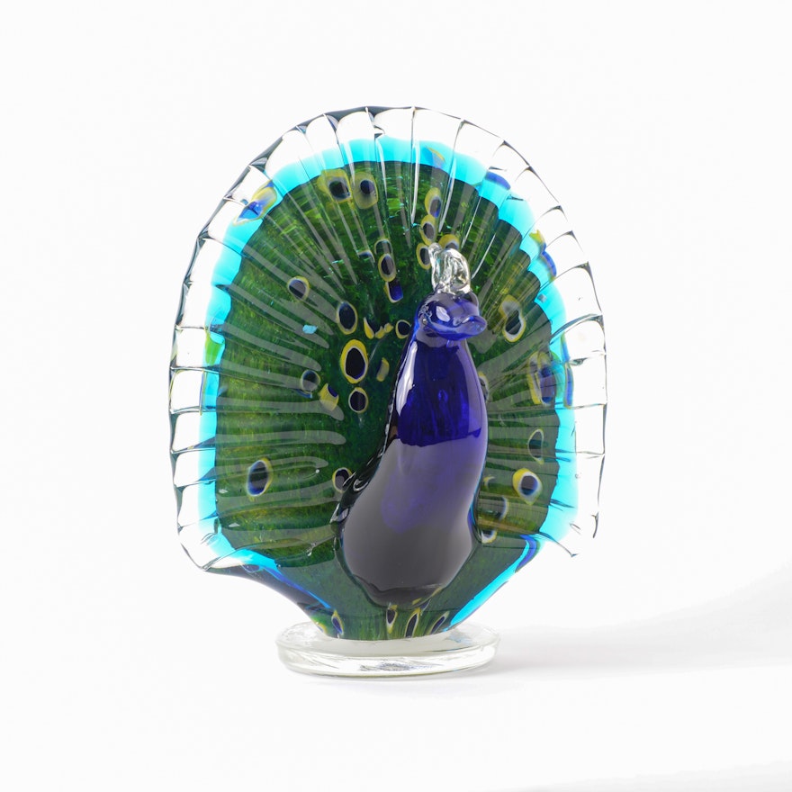 Glass Art Peacock