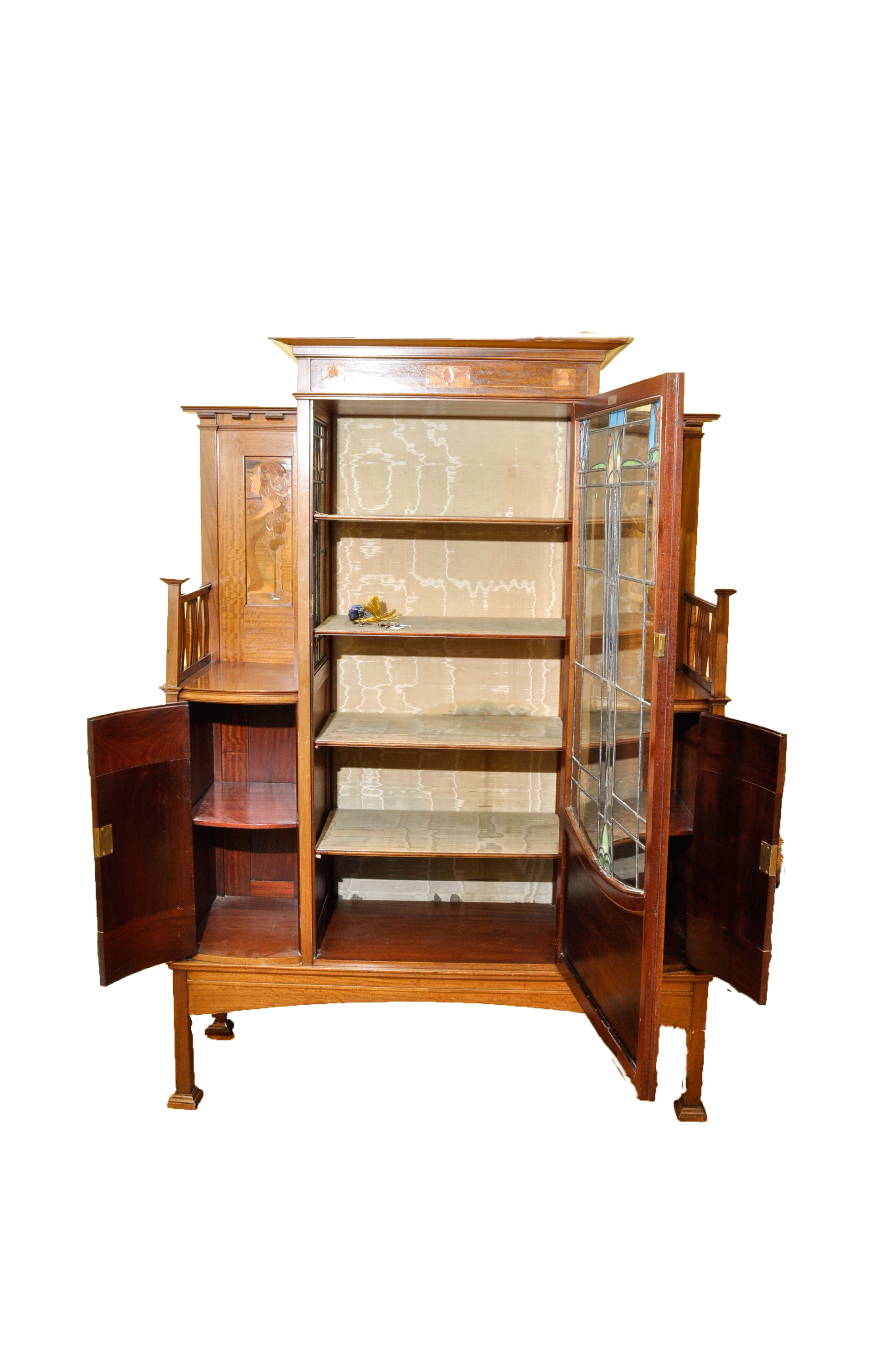 English Art Nouveau Display Cabinet by Robson & Sons, Newcastle-On-Tyne