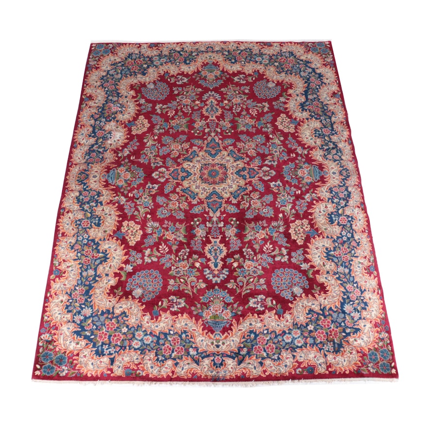 Hand-Knotted Kerman Area Rug